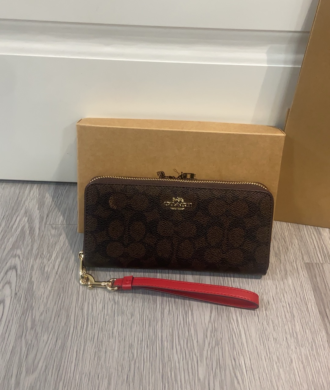 Coach COACH/蔻驰女钱包新款女士拉链钱夹青年长款带手绳，CW778 尺寸20.10.2