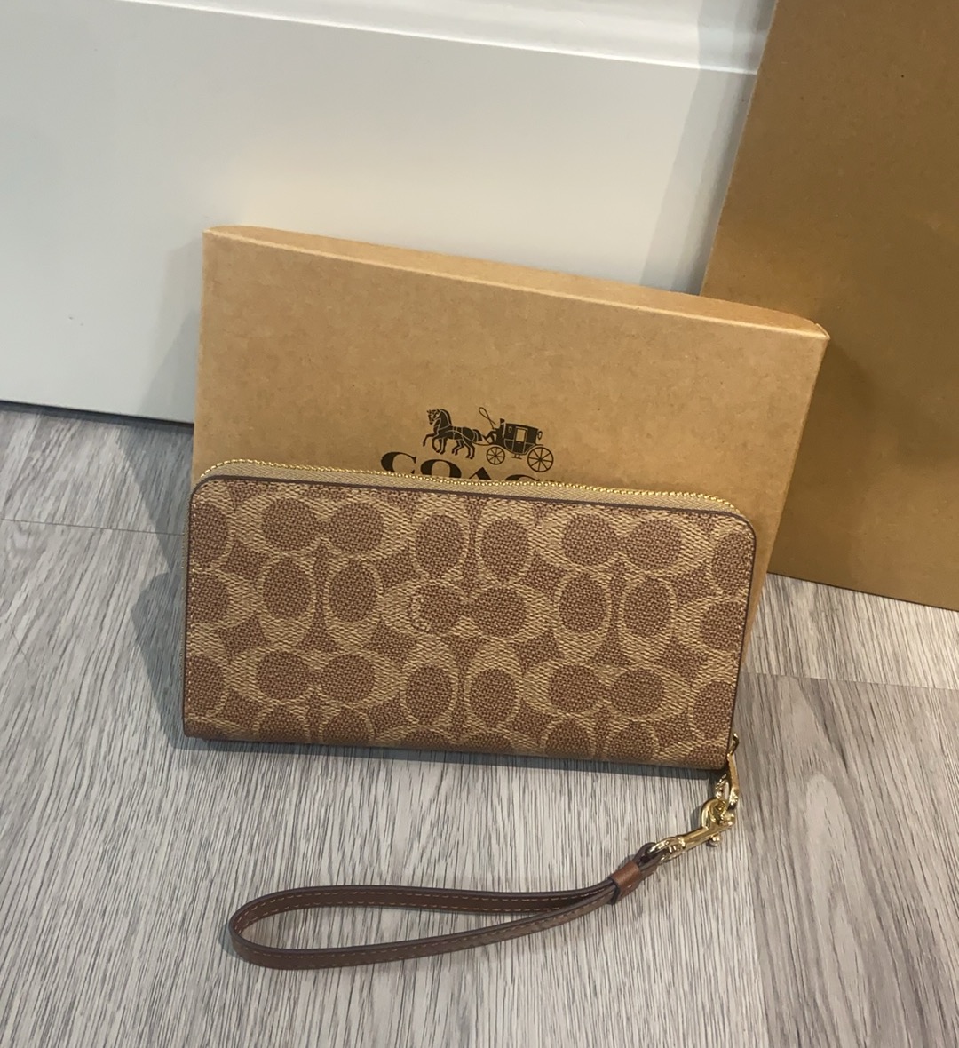 Coach COACH/蔻驰女钱包新款女士拉链钱夹青年长款带手绳，CW778 尺寸20.10.2