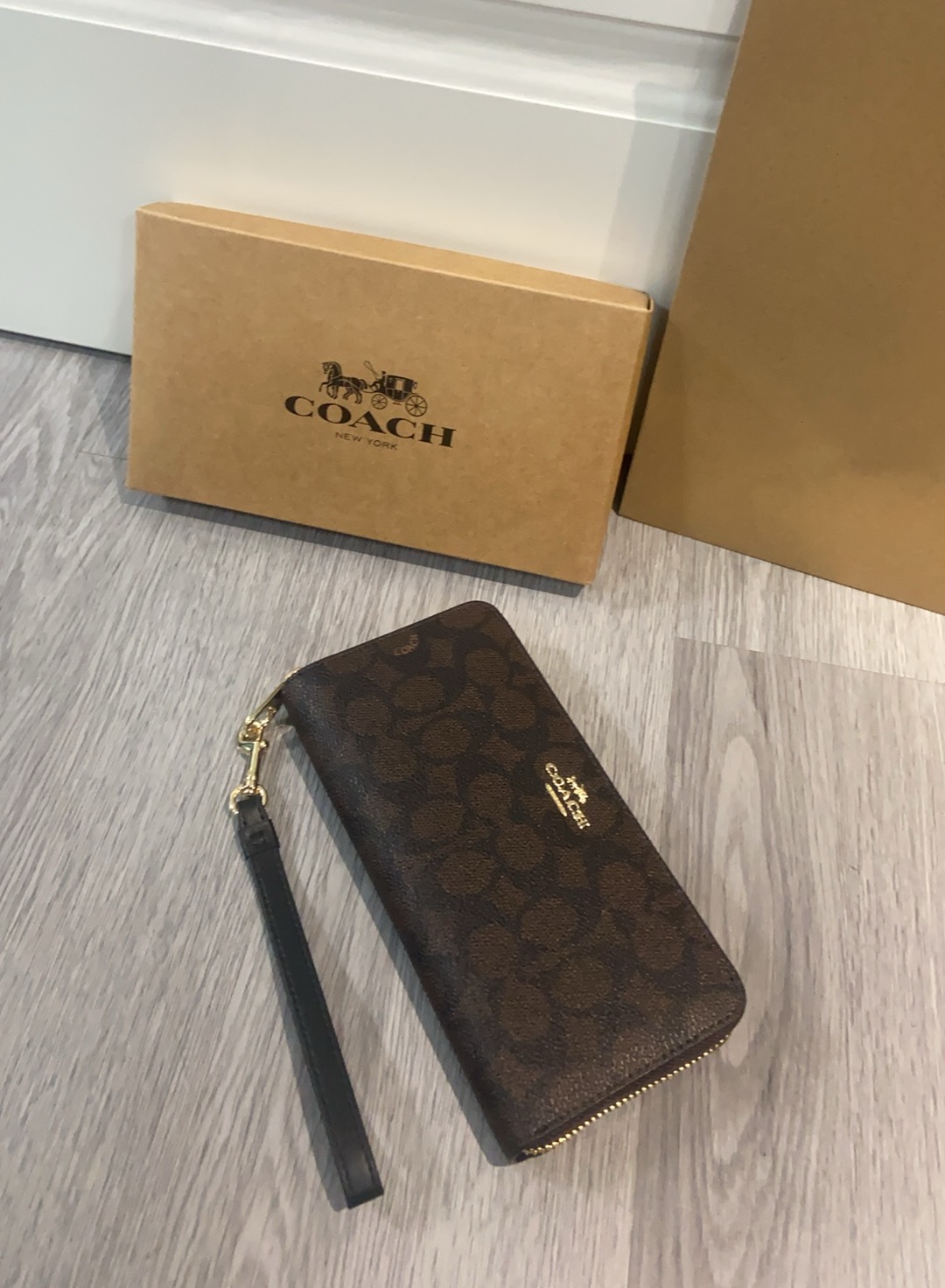 Coach COACH/蔻驰女钱包新款女士拉链钱夹青年长款带手绳，CW778 尺寸20.10.2