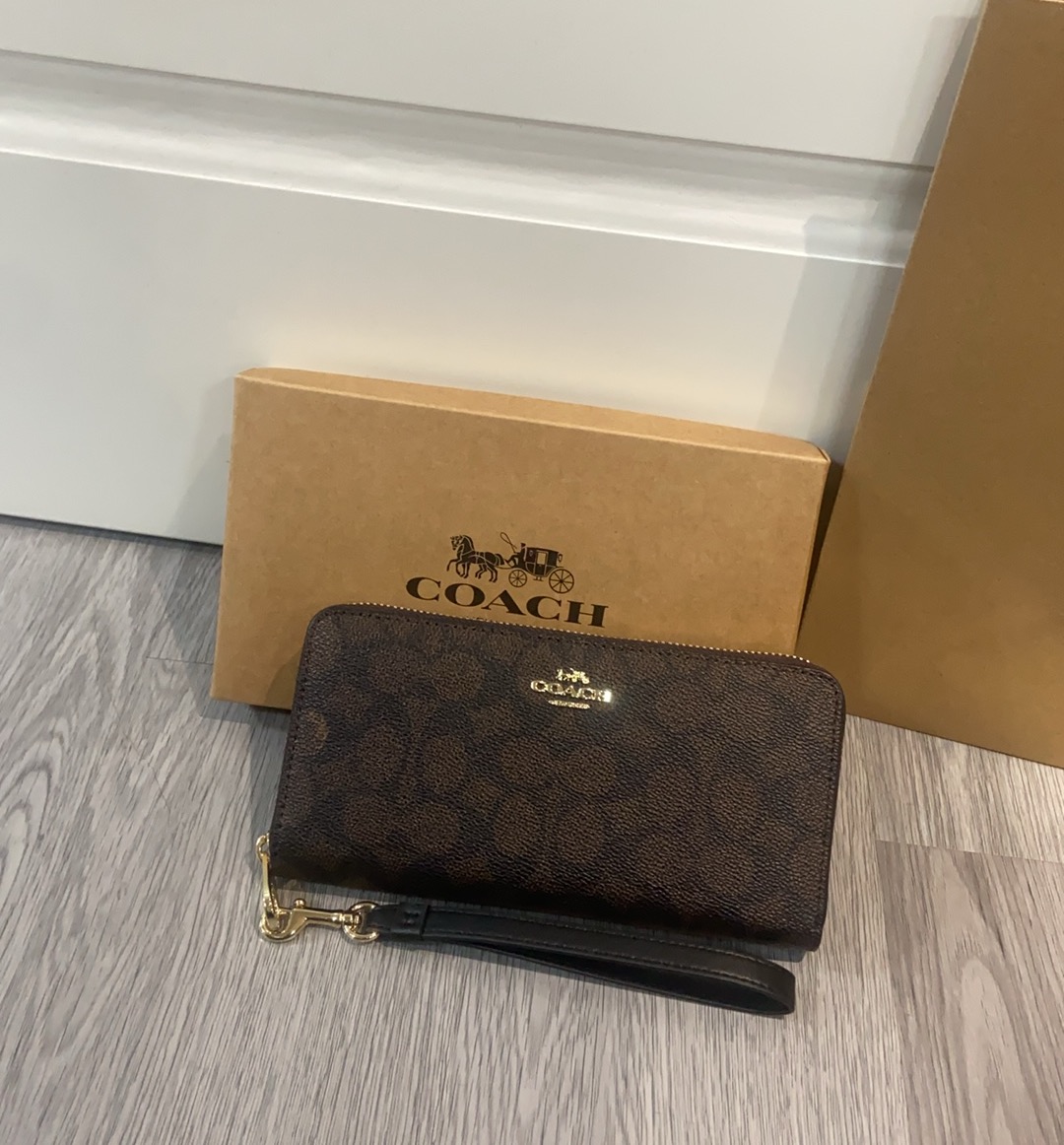 Coach COACH/蔻驰女钱包新款女士拉链钱夹青年长款带手绳，CW778 尺寸20.10.2