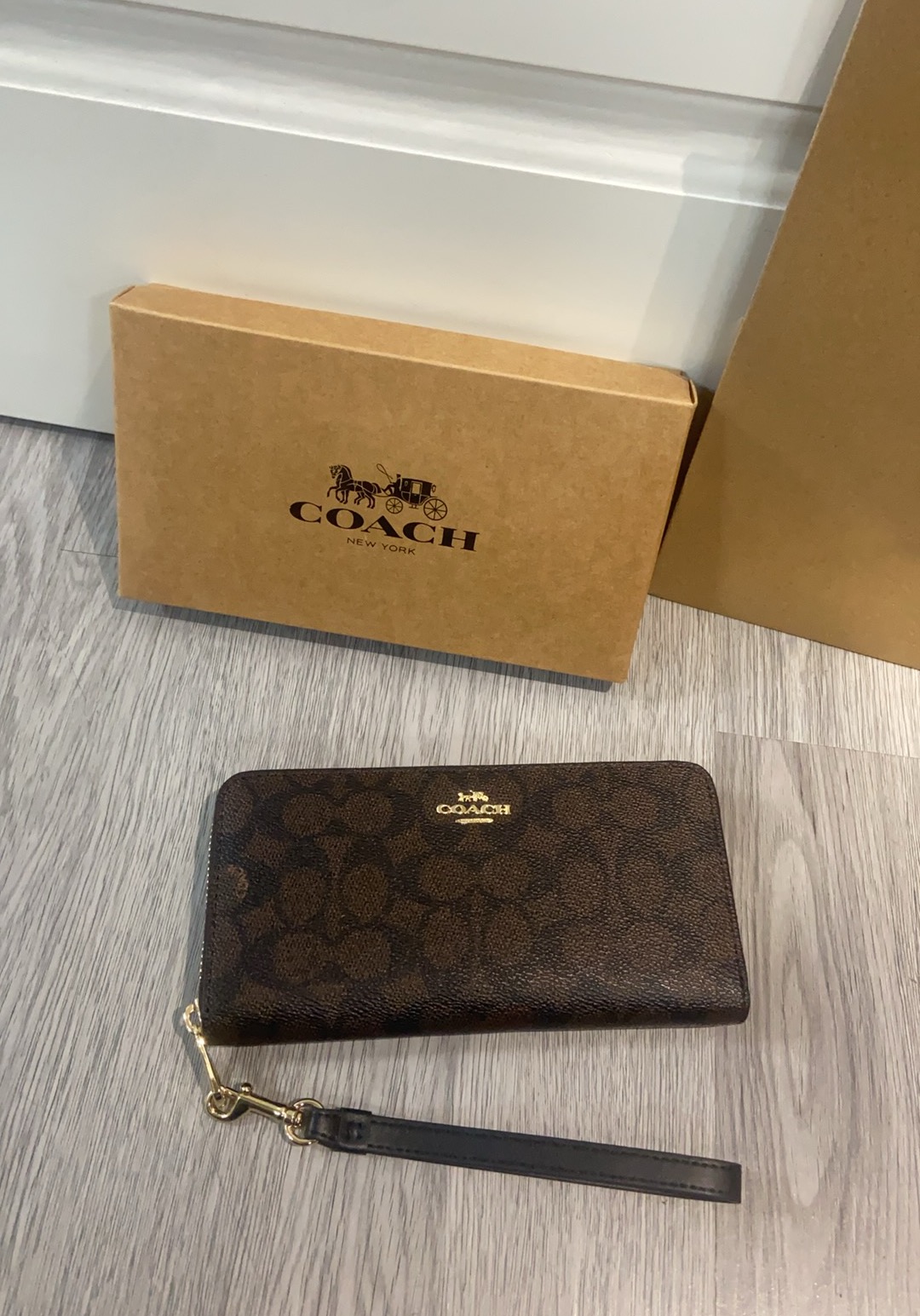 Coach COACH/蔻驰女钱包新款女士拉链钱夹青年长款带手绳，CW778 尺寸20.10.2