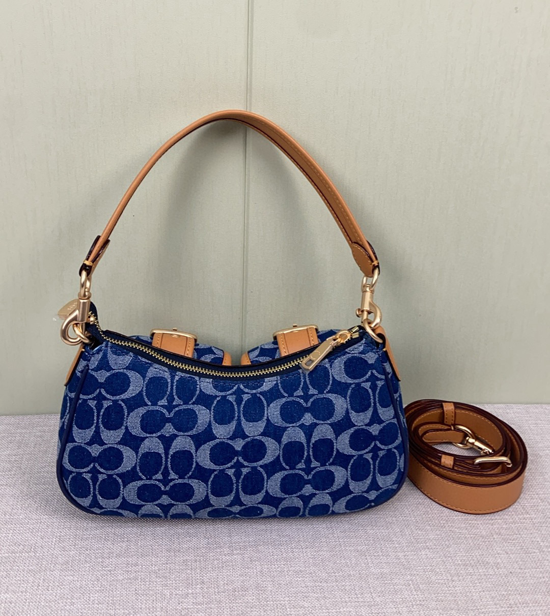 Coach 新款COACH/蔻驰中古腋下法棍包麻将包