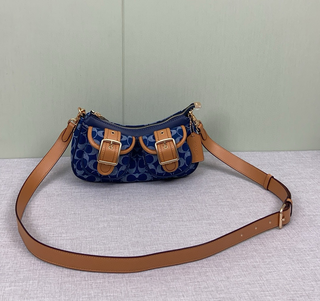 Coach 新款COACH/蔻驰中古腋下法棍包麻将包