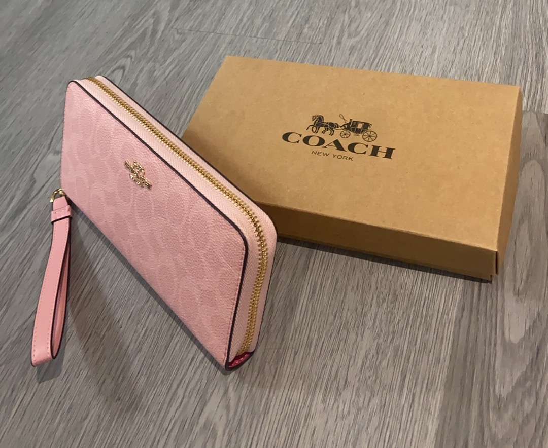 Coach COACH/蔻驰女钱包新款女士拉链钱夹青年长款带手绳，c4452，尺寸20.10.2新色