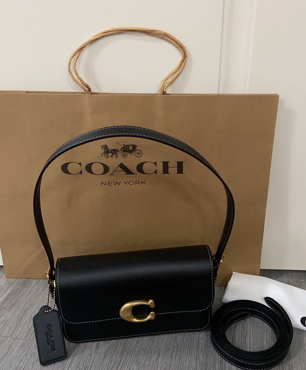 New Coach Studio 20 CAM18 bag from the outlet. It's eye-catching and I really like it. The red and black colors are very stylish. The patent leather has a great texture and a unique glossiness. Dimensions are 20/10/6.5. image 1