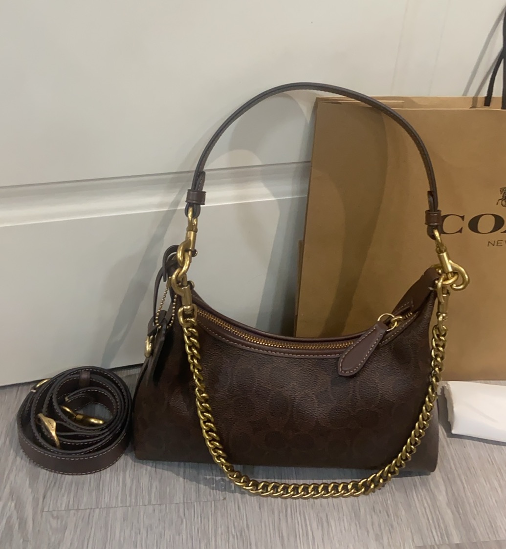 Coach Coach 2025NEW CAM26新品 抢先看 Juliet 焦糖色老花腋下斜