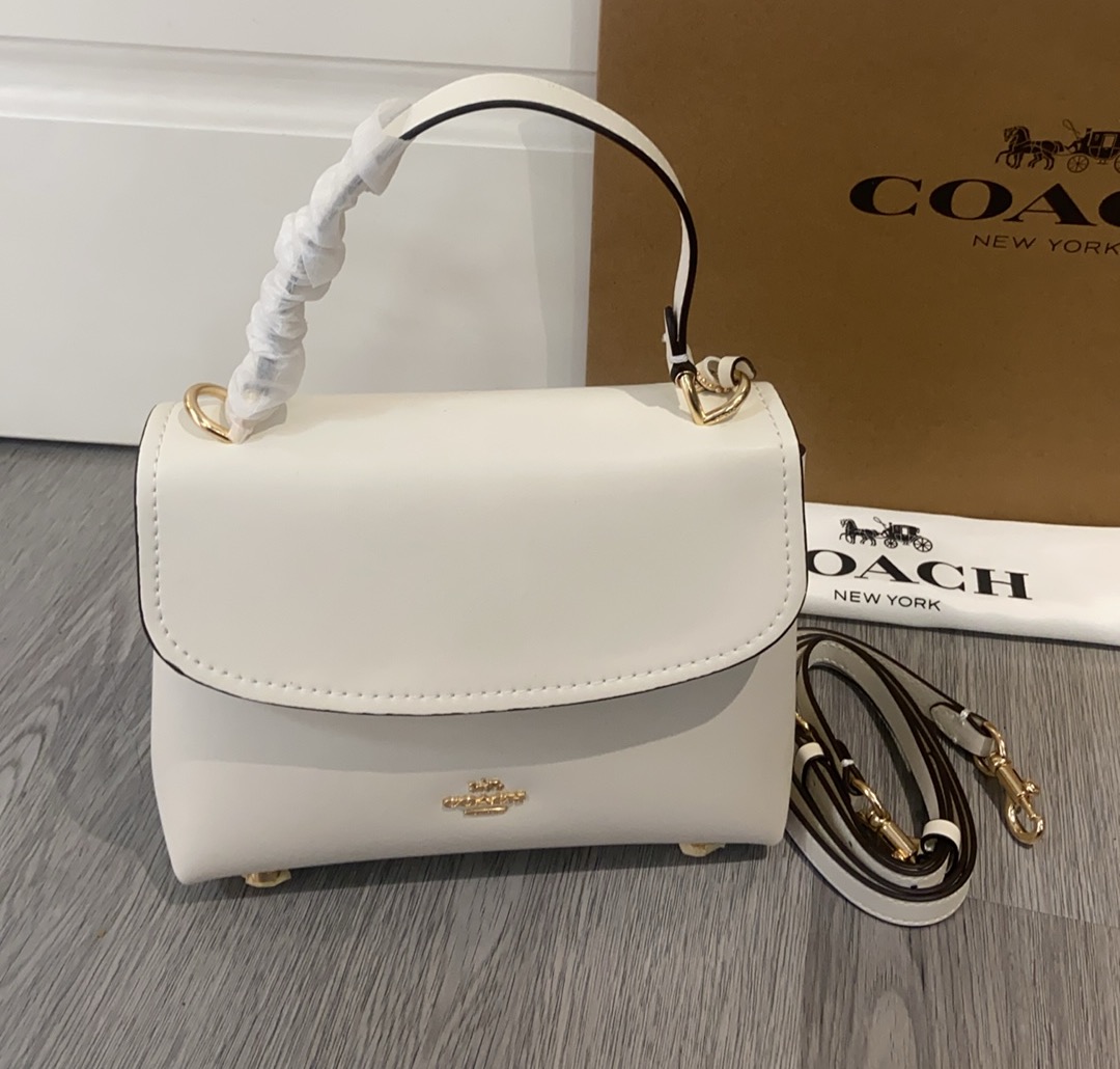 Coach Coach 10月新品CcE54 Emory系列枫叶棕色手提包~细腻皮革 十 五金