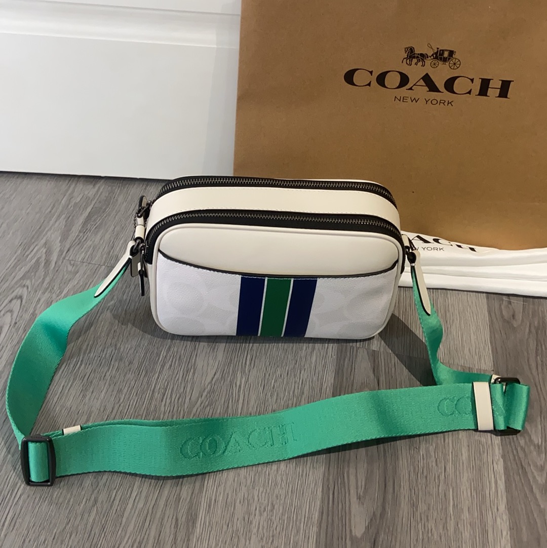 Coach Coach11月新品 C5810 CCG30 CBI86男士学院风相机包 双隔层设计 超柔软牛皮材质 非常洋气 上档次 范十足