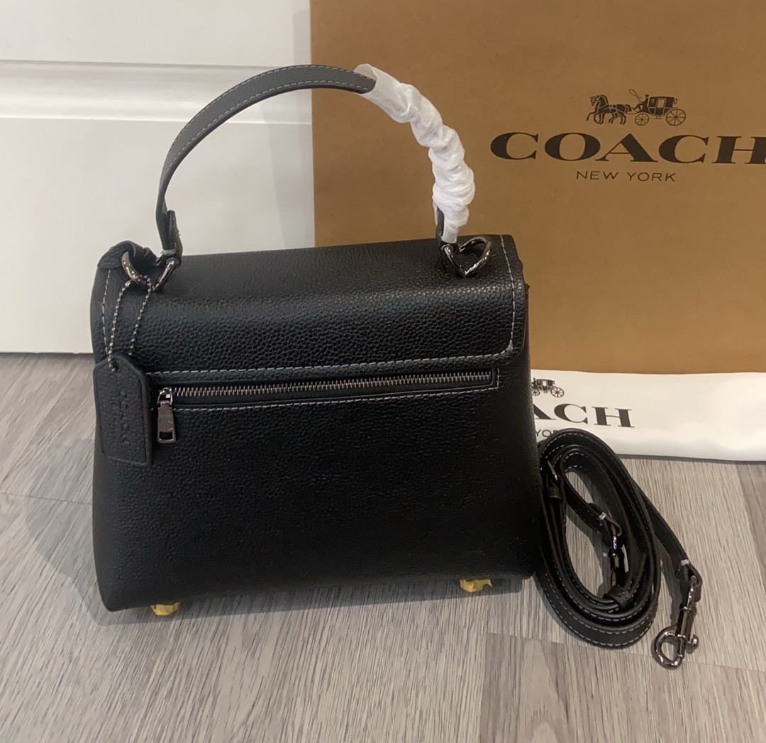 Coach Coach 10月新品CcE54 Emory系列枫叶棕色手提包~细腻皮革 十 五金