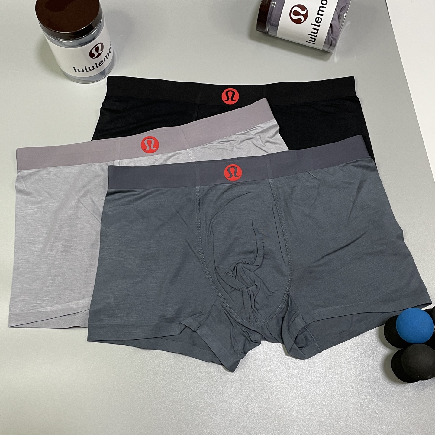 🔥🔥🔥专柜新品！lululemon时尚男士内裤！ 外贸公司合作订单，经典立体lougo印标 轻薄透设计，