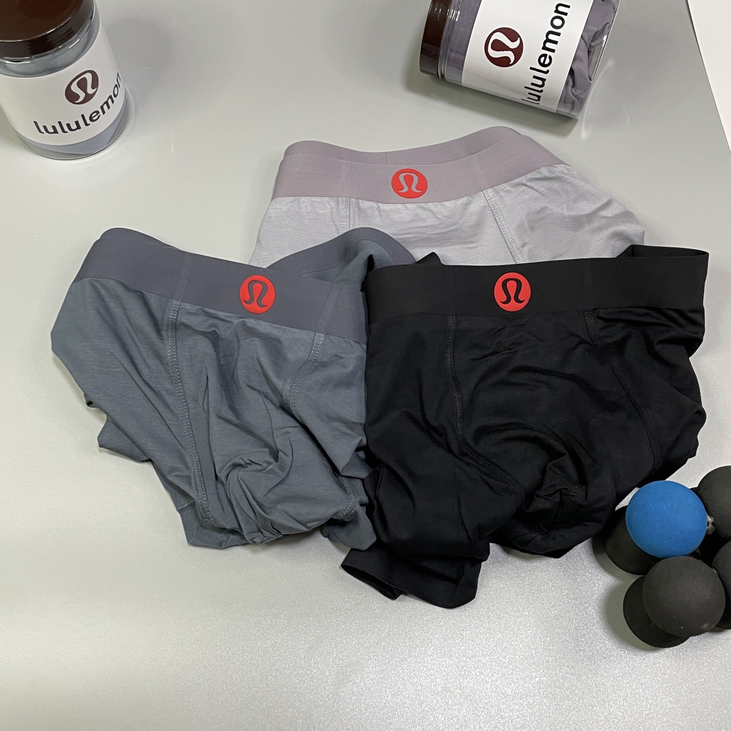 🔥🔥🔥专柜新品！lululemon时尚男士内裤！ 外贸公司合作订单，经典立体lougo印标 轻薄透设计，