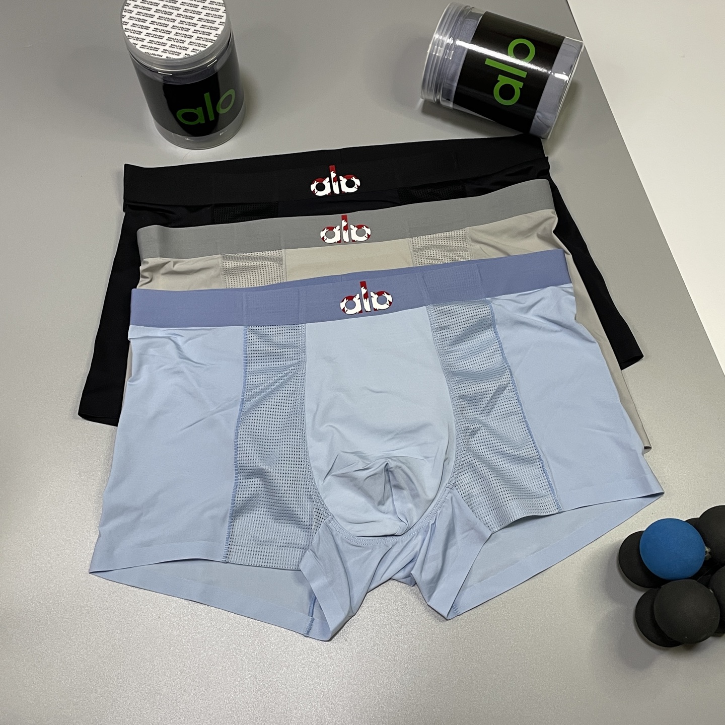 🔥🔥🔥新品！alo男士内裤！ 外贸公司合作订单，经典立体硅胶logo印标 轻薄透设计，采用进口冰丝轻薄透