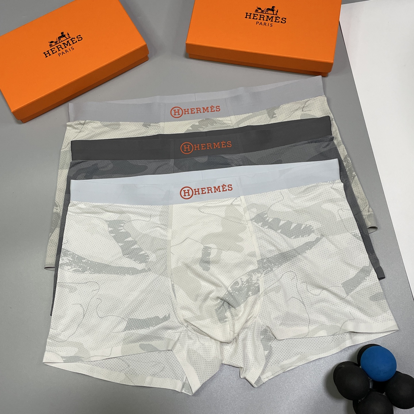 🔥🔥🔥新品！爱马仕男士内裤！ 外贸公司合作订单，经典立体硅胶logo印标 轻薄透设计，采用进口冰丝轻薄透