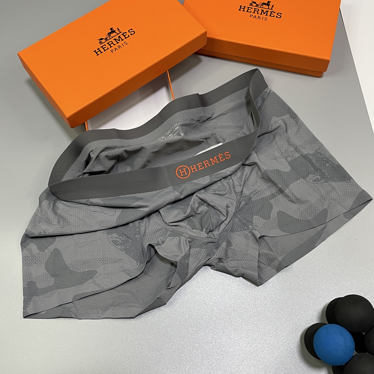 🔥🔥🔥新品！爱马仕男士内裤！ 外贸公司合作订单，经典立体硅胶logo印标 轻薄透设计，采用进口冰丝轻薄透