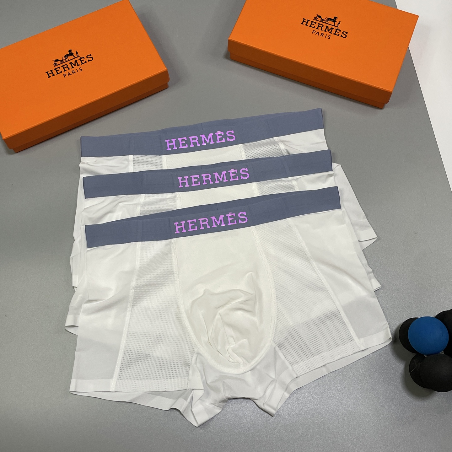 🔥🔥🔥新品！爱马仕男士内裤！ 外贸公司合作订单，经典立体幻彩logo印标 轻薄透设计，采用进口冰丝轻薄透