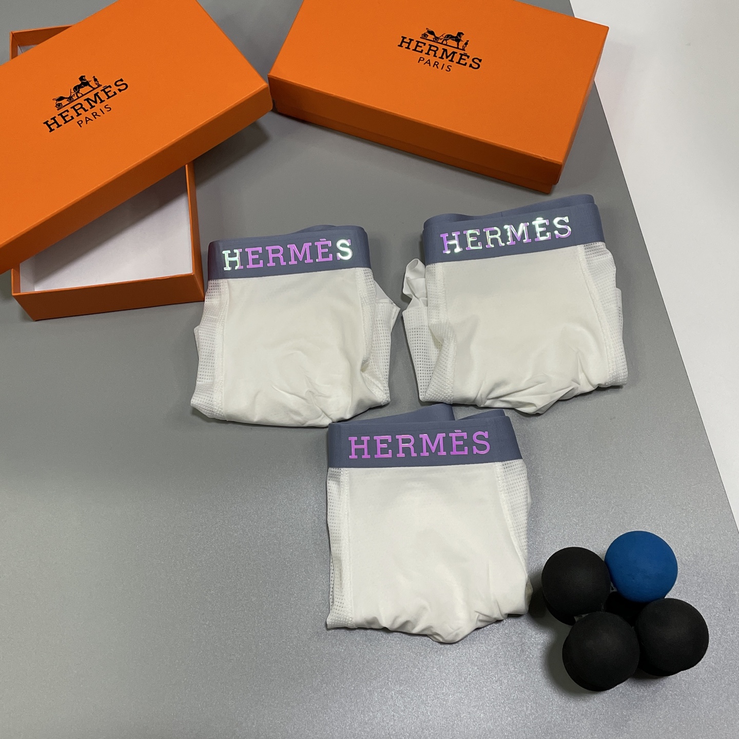 🔥🔥🔥新品！爱马仕男士内裤！ 外贸公司合作订单，经典立体幻彩logo印标 轻薄透设计，采用进口冰丝轻薄透