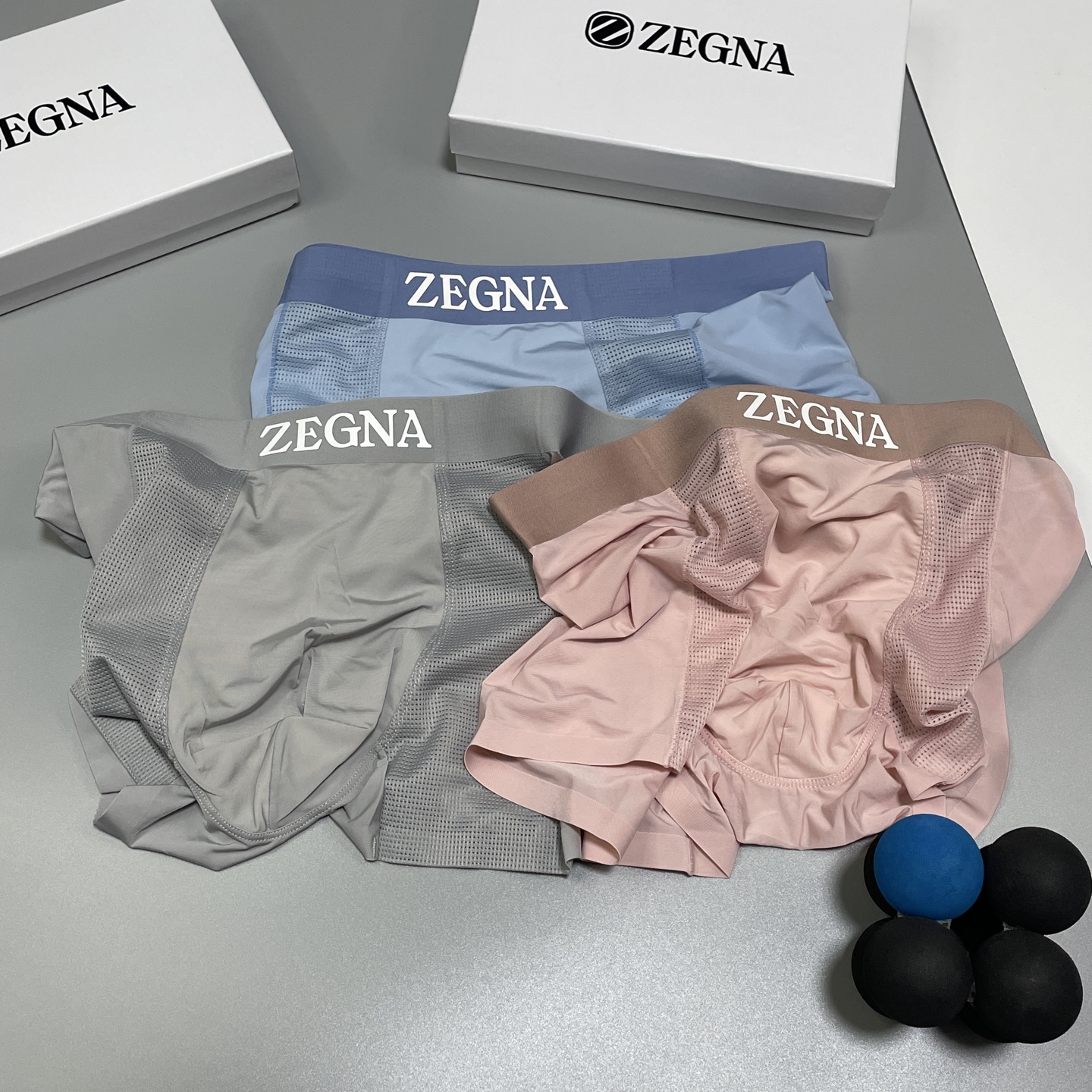 🔥🔥🔥 新品 杰尼亚男士内裤！ 外贸公司合作订单，经典立体硅胶logo印标 轻薄透设计，采用进口冰丝轻薄