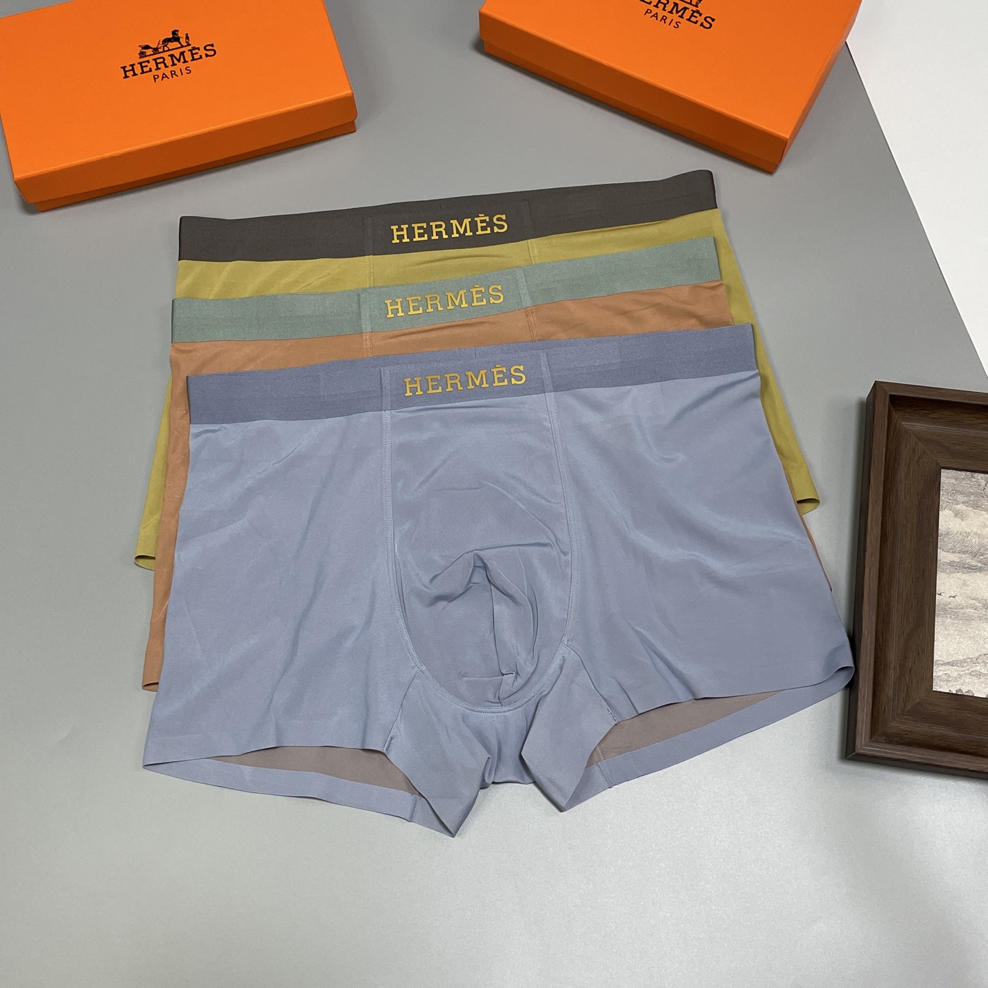 🔥🔥🌾2026新品！爱马仕男士内裤！ 外贸公司合作订单，经典立体硅胶logo印标 轻薄透设计，采用进口双