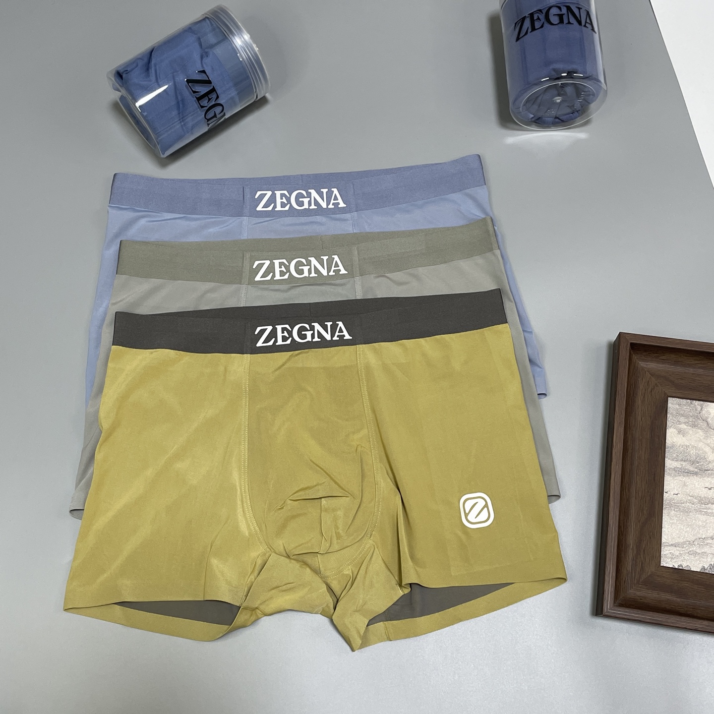 🔥🔥🔥新品！杰尼亚男士内裤！ 外贸公司合作订单，经典立体硅胶logo印标 轻薄透设计，采用进口双面冰丝轻