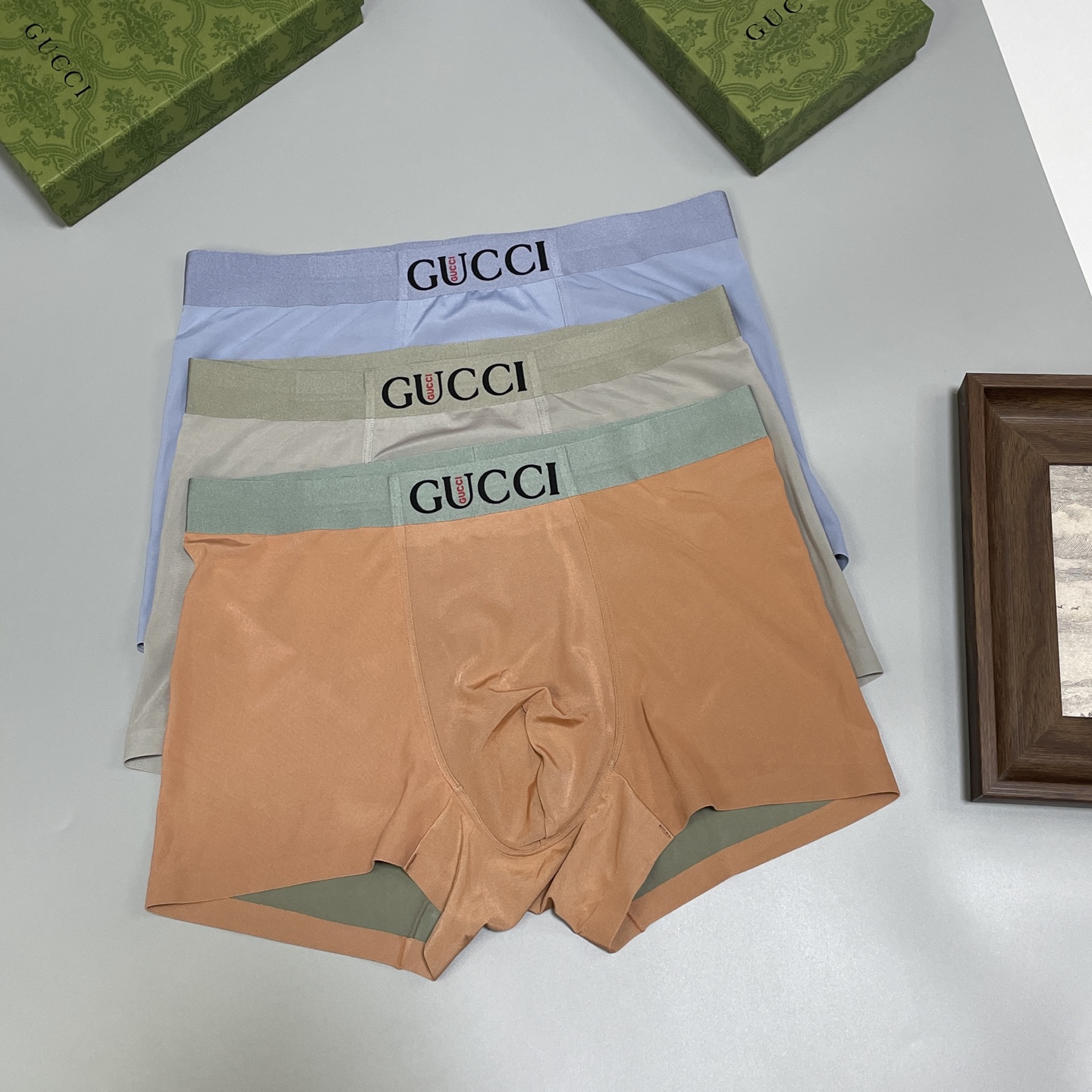 🔥🔥🌾2026 新品，古琦男士内裤！ 外贸公司合作订单，经典立体硅胶logo印标 轻薄透设计，采用进口冰