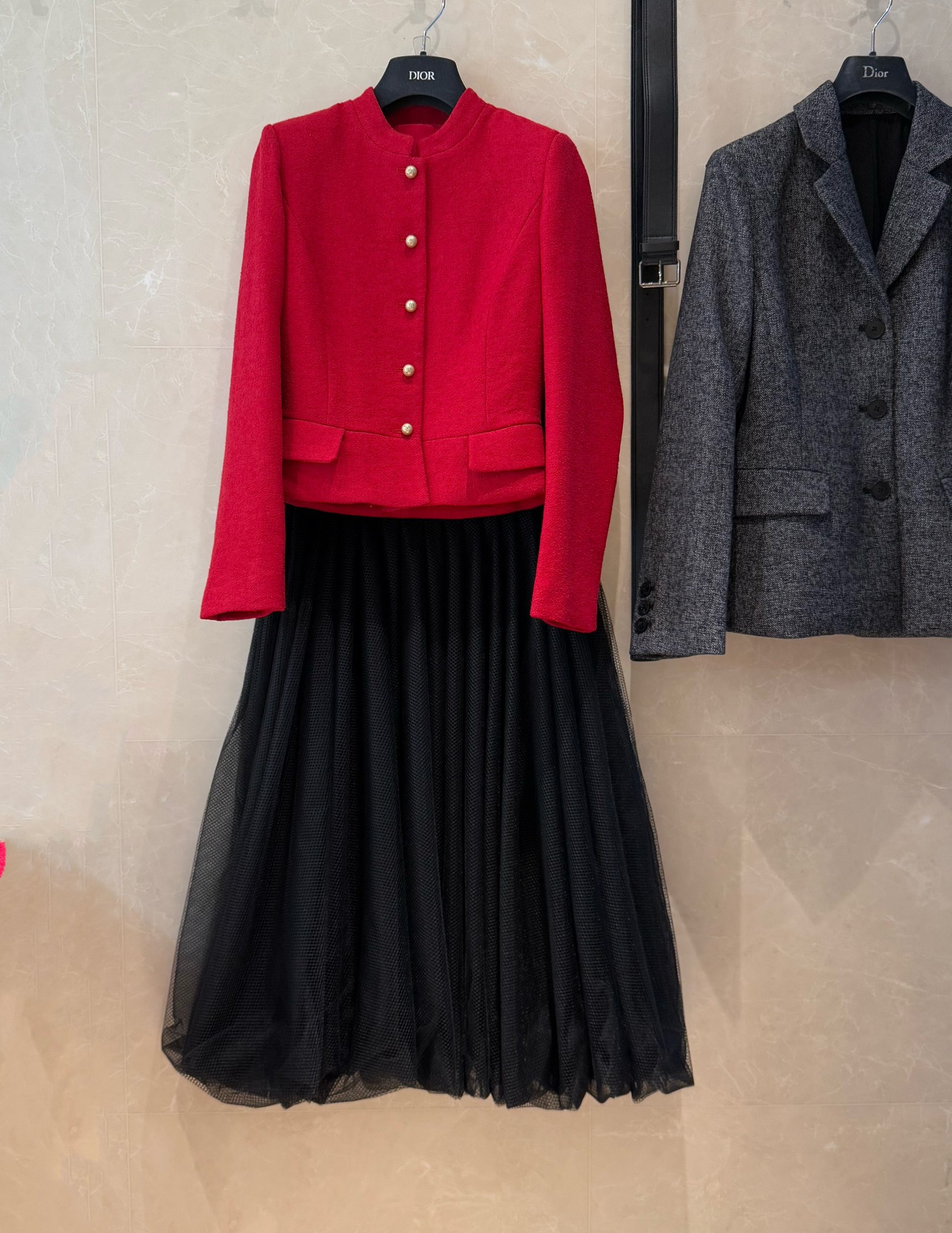 Elegant Red Wool Blend Skirt Suit Set - Silk Lined, Classic Fit 9 a1732849429188 6281