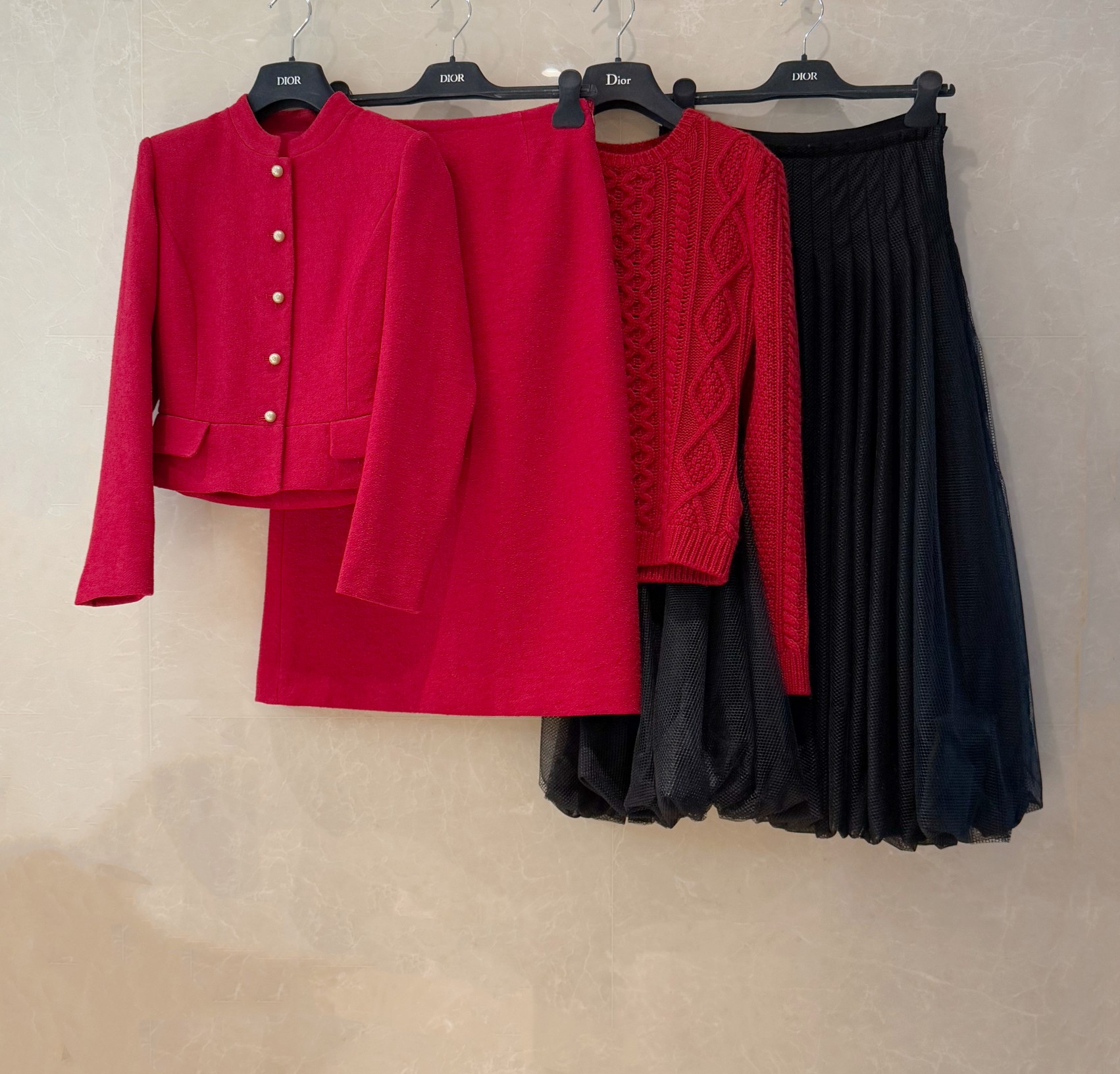 Elegant Red Wool Blend Skirt Suit Set - Silk Lined, Classic Fit 4 a1732849429342 6641