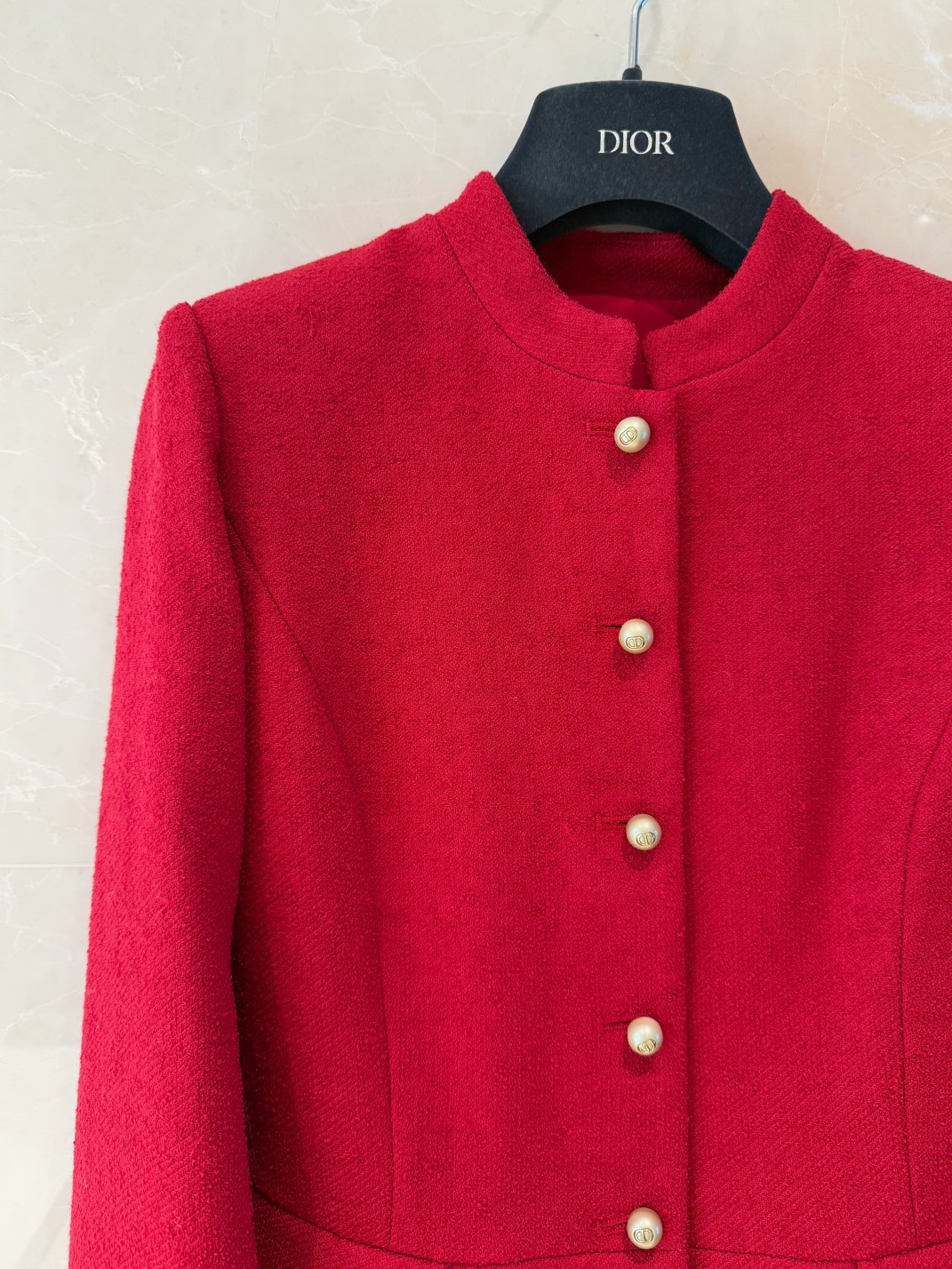 Elegant Red Wool Blend Skirt Suit Set - Silk Lined, Classic Fit 3 a1732849429352 6014