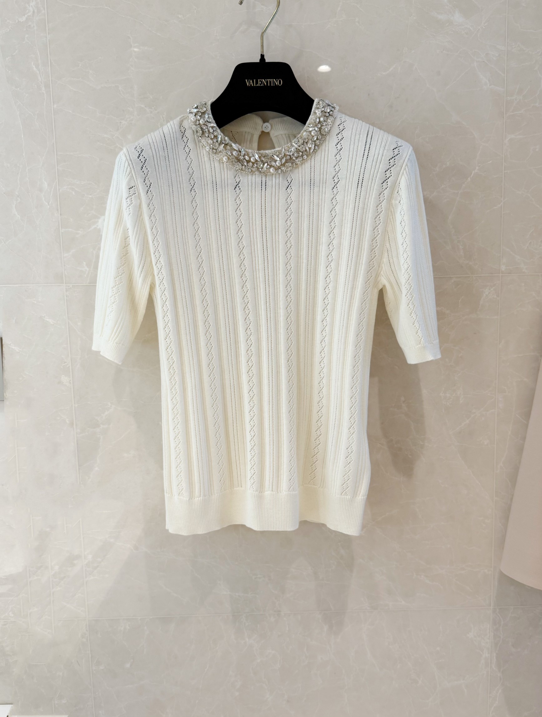 Embroidered Wool Knit Sweater with Faux Gemstone Collar - Chic & Youthful 2 a1741422462323 5654