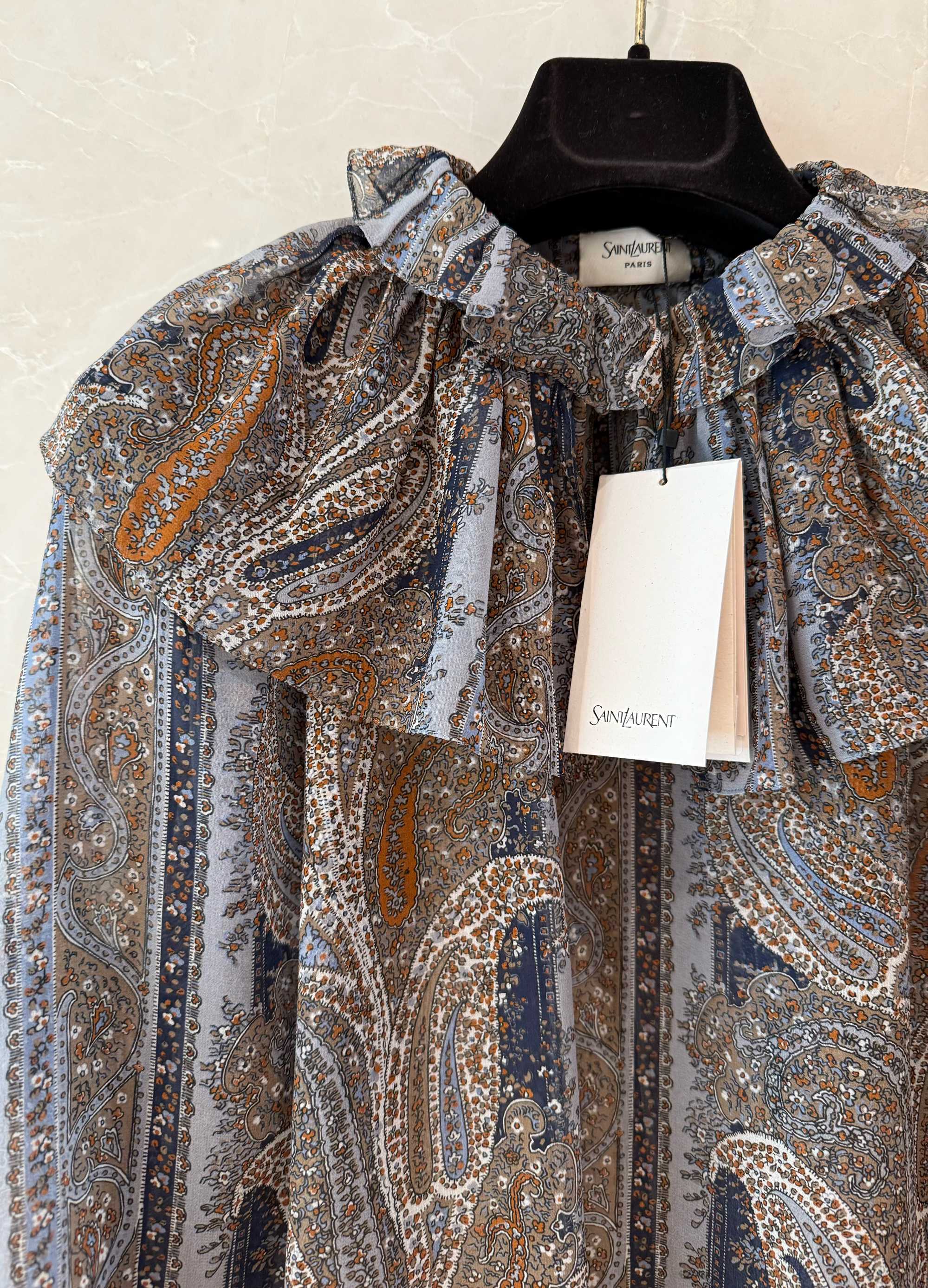 Yves Saint Laurent Silk Shirt & Skirt Set - Elegant Spanish Style 5 a1741929038310 3528