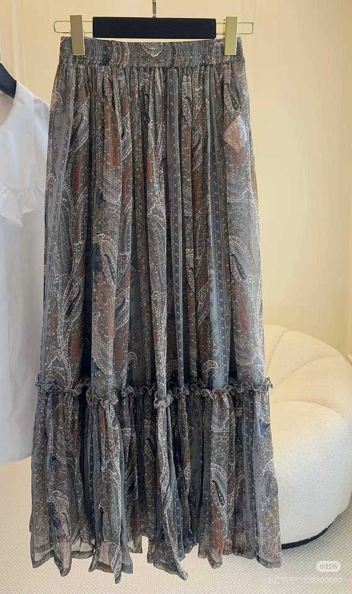 Yves Saint Laurent Silk Shirt & Skirt Set - Elegant Spanish Style 6 a1742184708020 8845