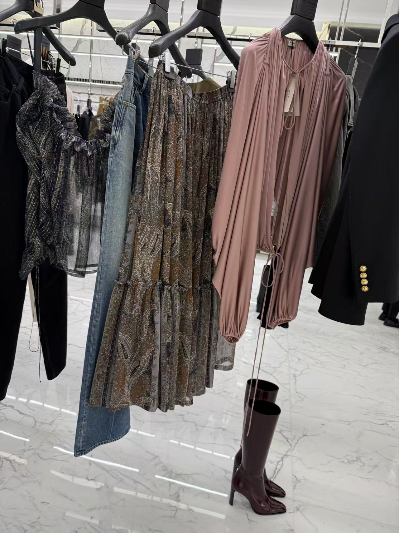 Yves Saint Laurent Silk Shirt & Skirt Set - Elegant Spanish Style 7 a1742188827822 3781