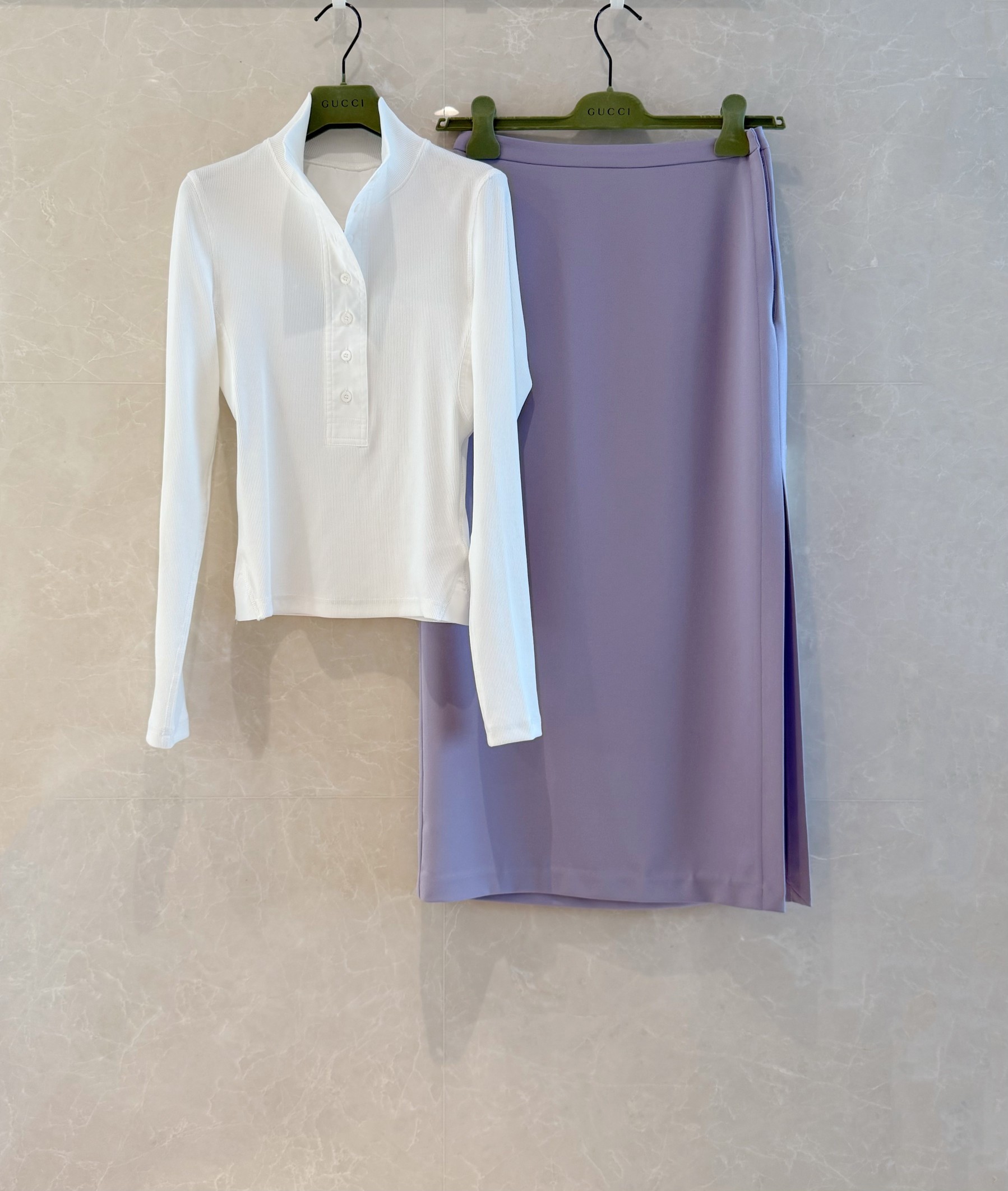 Elegant G-Style Pastel Skirt with Side Slit - Perfect for Spring & Summer 5 a1742544345772 6703