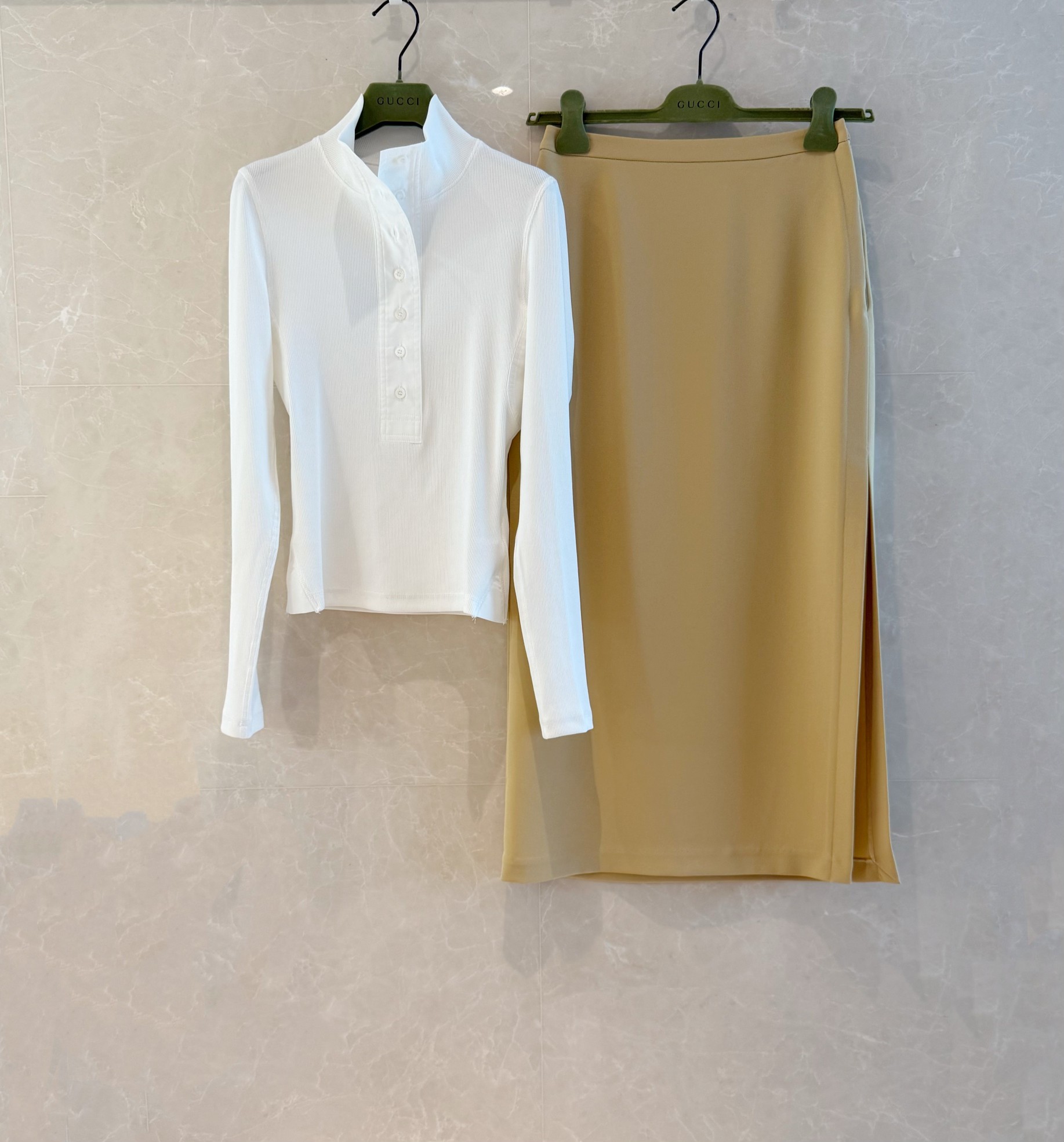 Elegant G-Style Pastel Skirt with Side Slit - Perfect for Spring & Summer 8 a1742544352114 2311