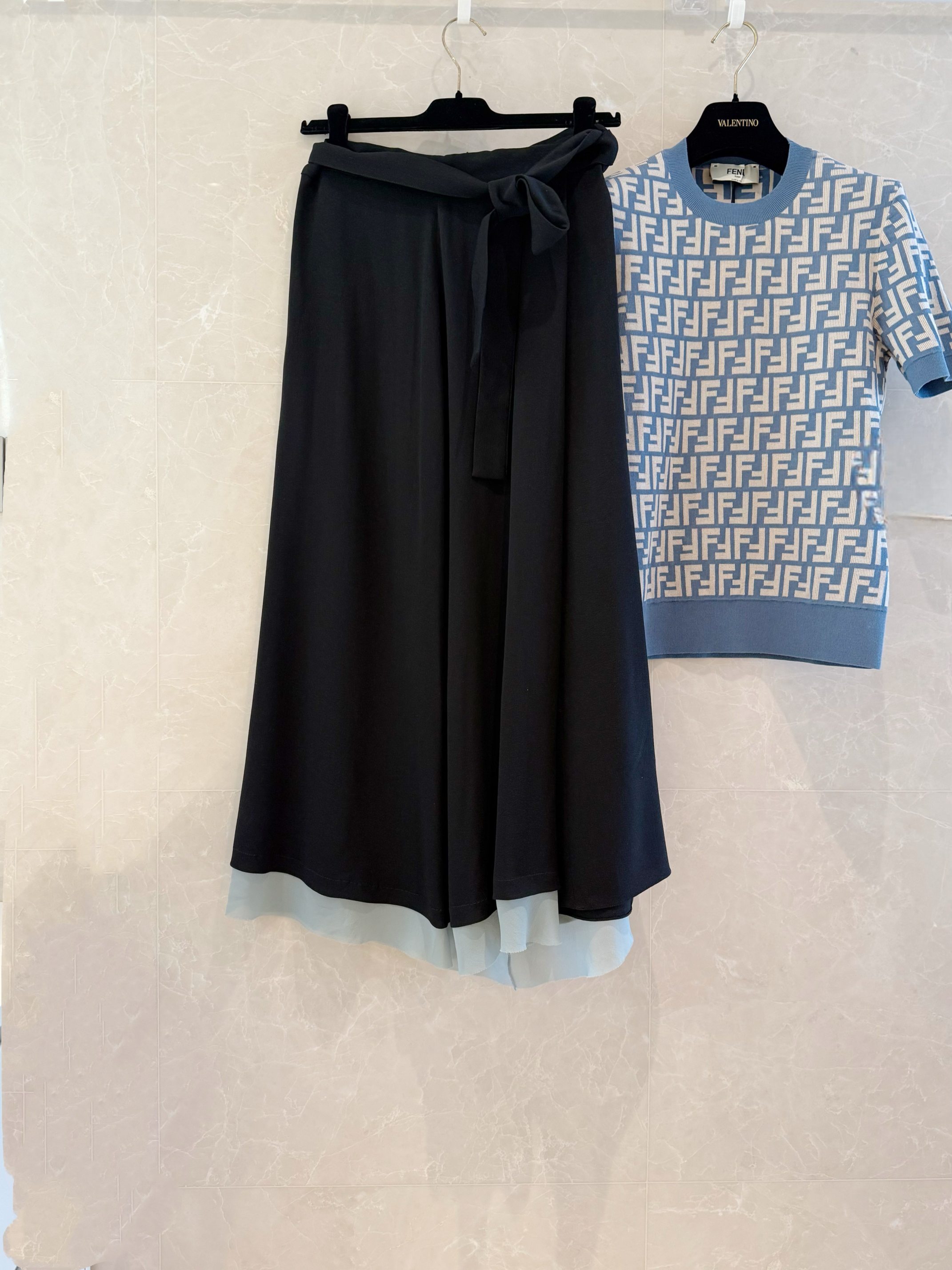 Elegant Silk Midi Skirt with Color Block Detail | Spring/Summer Collection 5 a1743225457182 1532