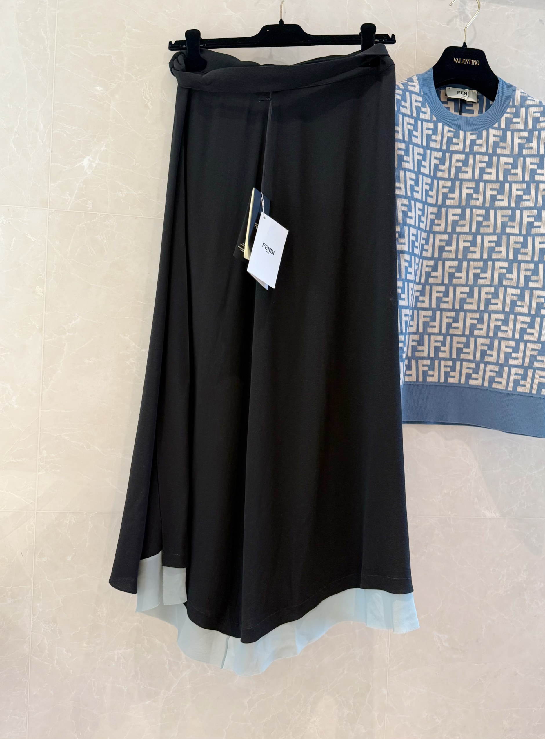 Elegant Silk Midi Skirt with Color Block Detail | Spring/Summer Collection 2 a1743225457210 7713