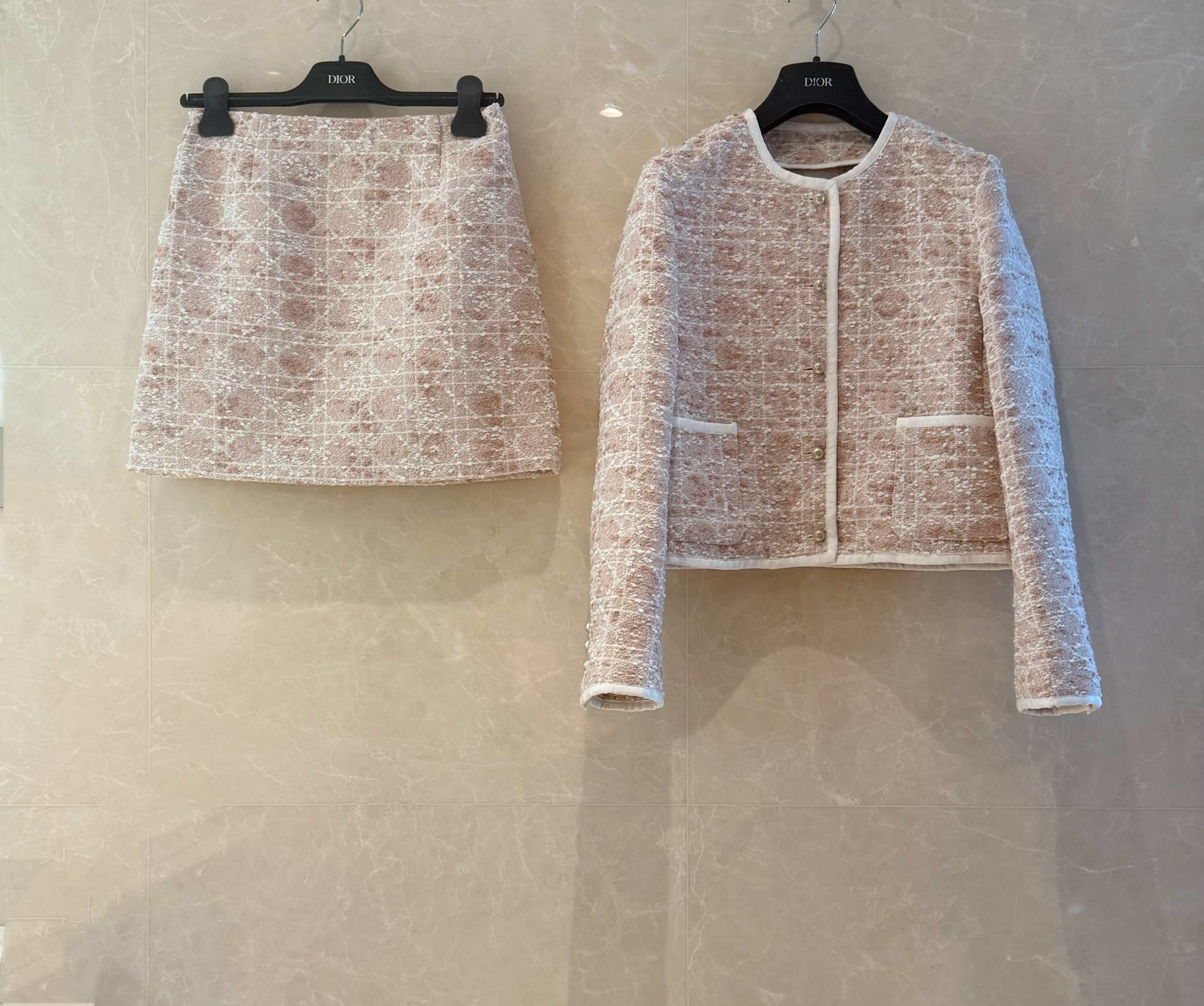 D Co-ord Set in Tweed with Cannage Motif, Sky Blue, Elegant Party Outfit 6 a1746259626043 1622