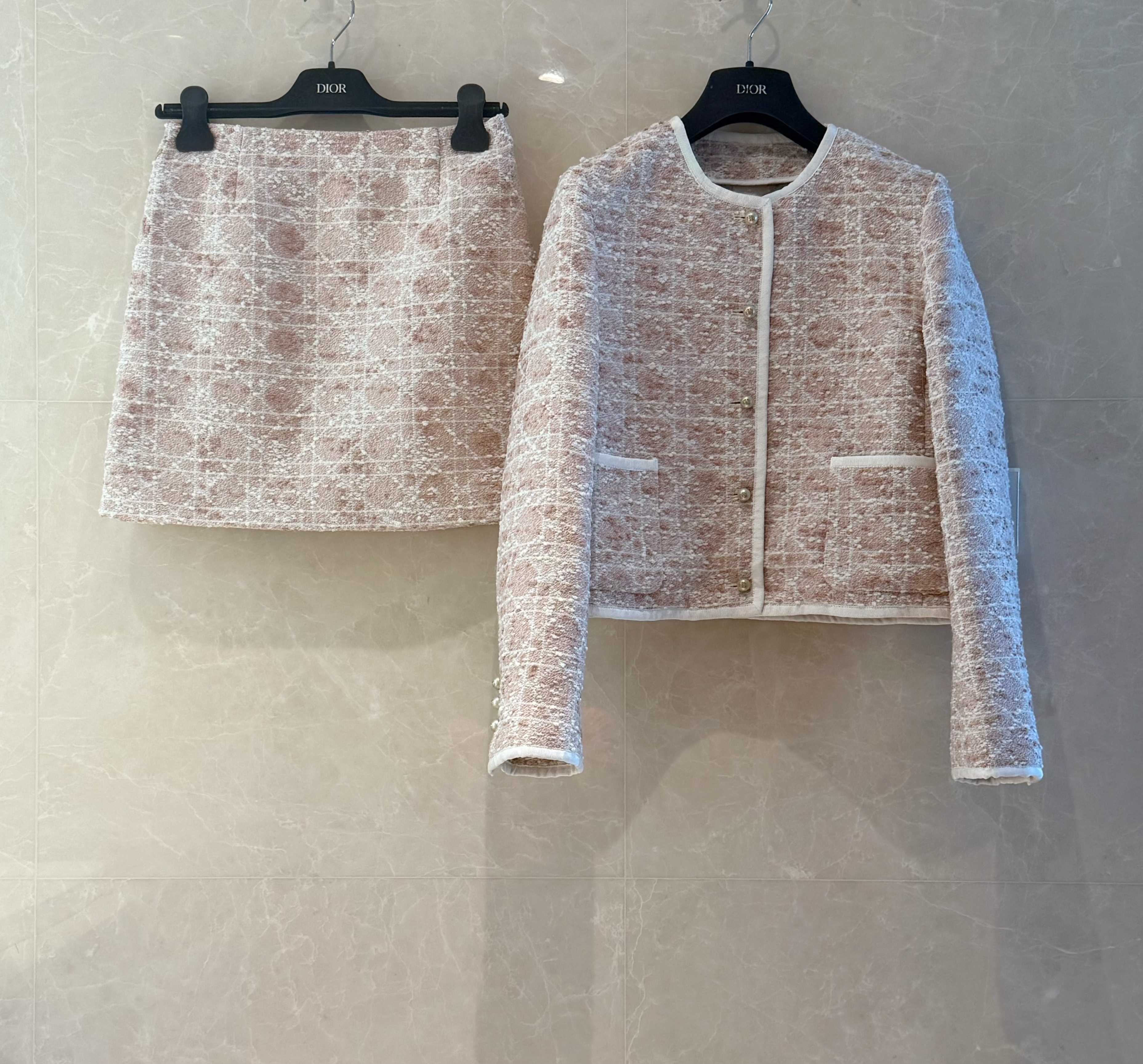 D Co-ord Set in Tweed with Cannage Motif, Sky Blue, Elegant Party Outfit 8 a1746259629019 1240