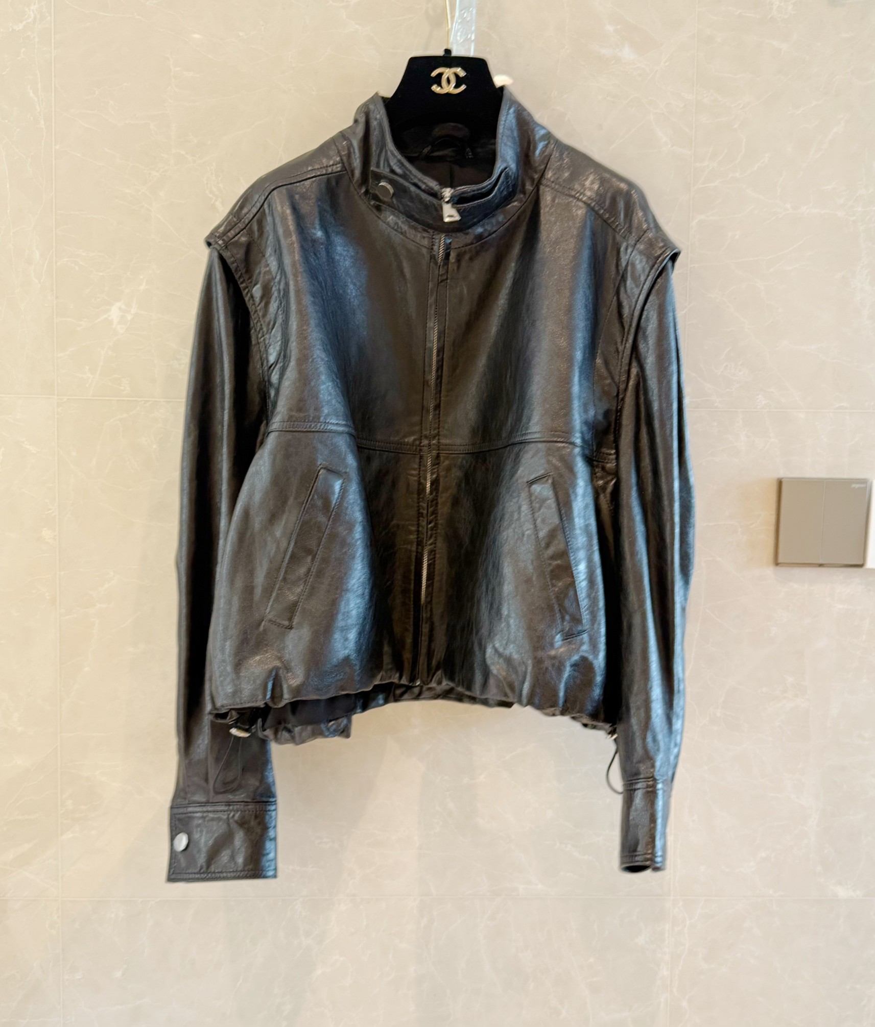 Women's Lambskin Leather Biker Jacket - Stand Collar Zip Up Motorcycle Coat 2 a1758960298197 2812