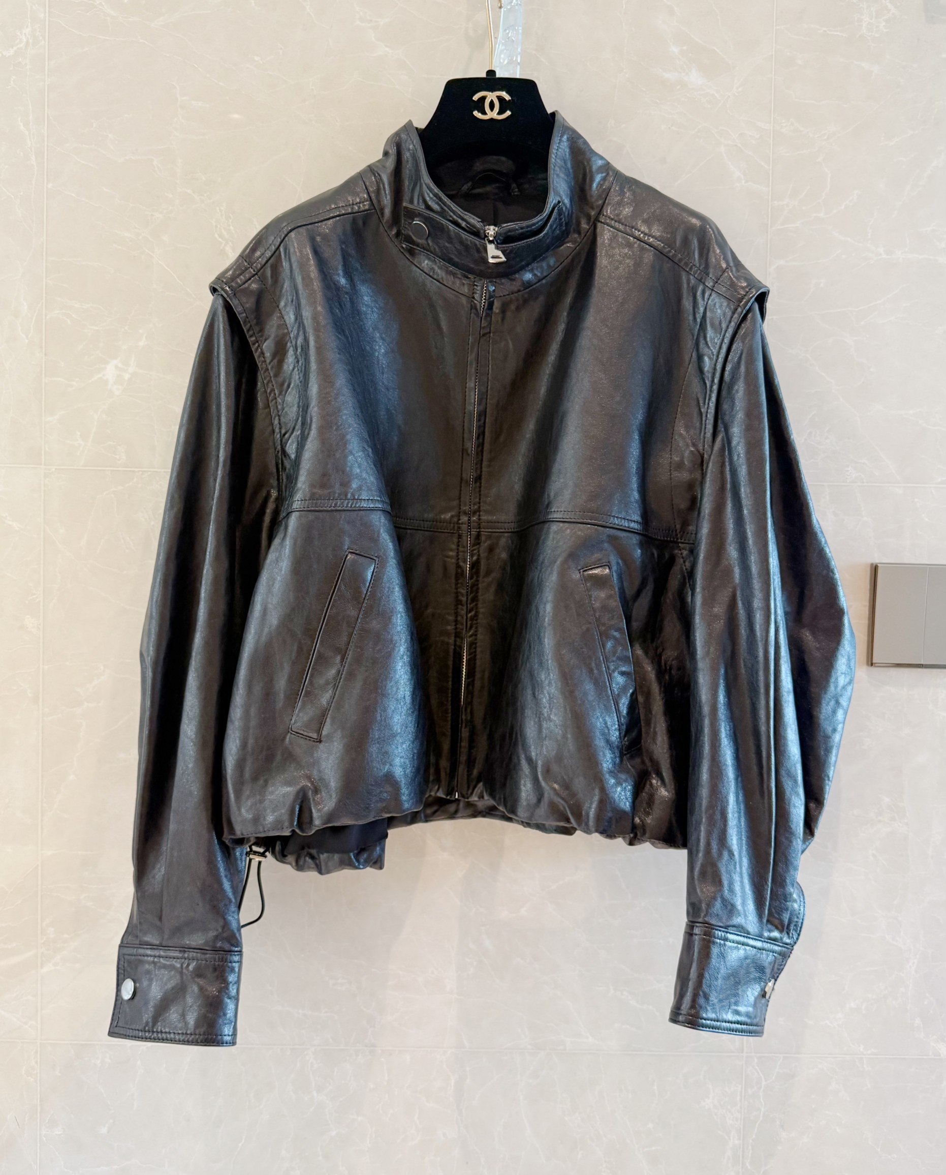 Women's Lambskin Leather Biker Jacket - Stand Collar Zip Up Motorcycle Coat 7 a1758960304930 4160