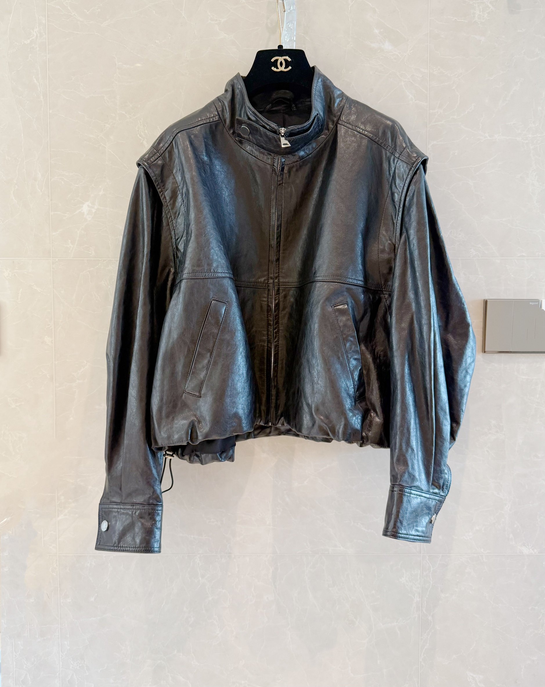 Women's Lambskin Leather Biker Jacket - Stand Collar Zip Up Motorcycle Coat 8 a1758960304955 6771