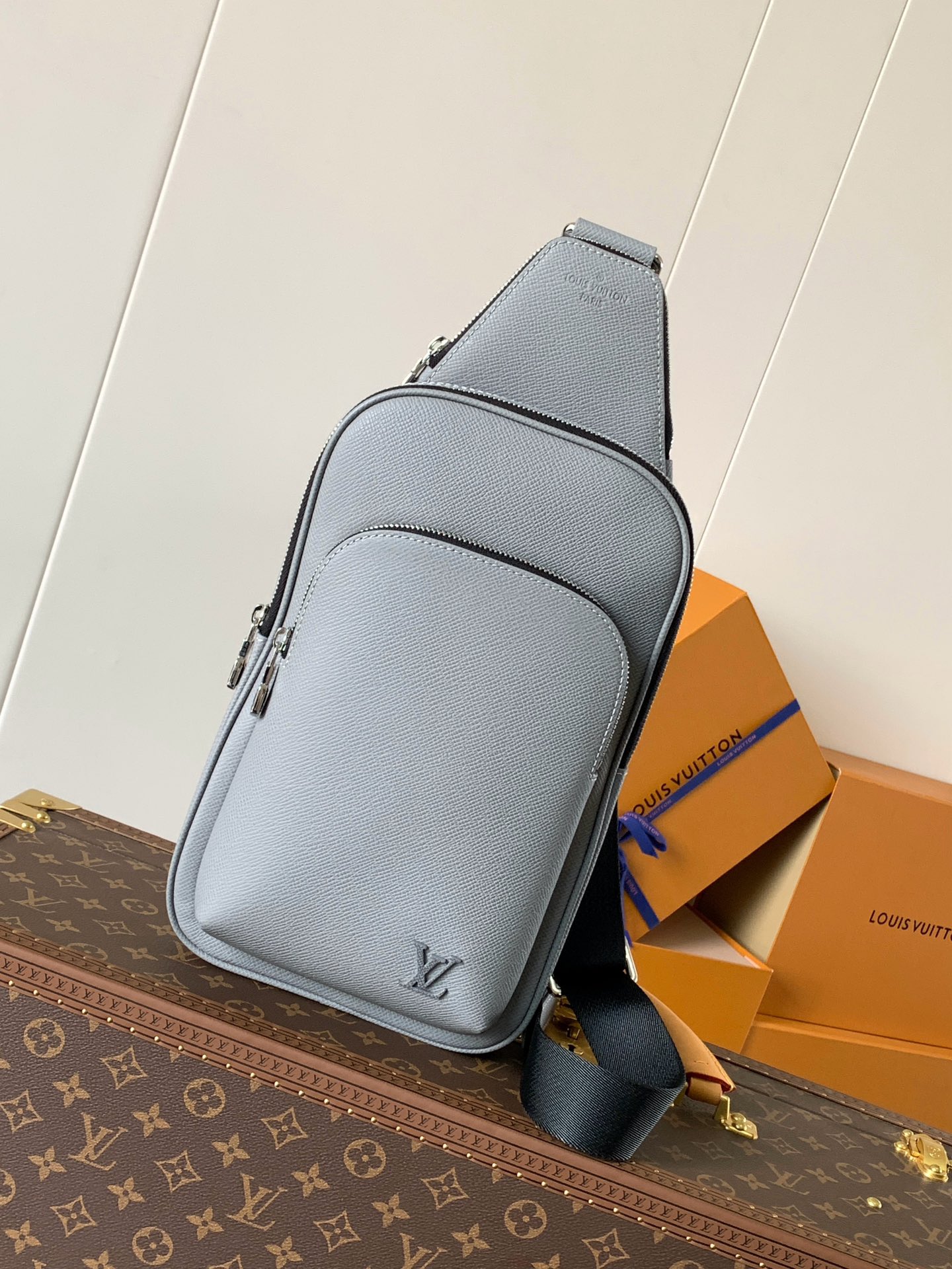 Louis Vuitton LV Avenue Sacs À Bandoulière & À Épaule Gris Damier Graphite Toile Cuir de vache Tissu M30863