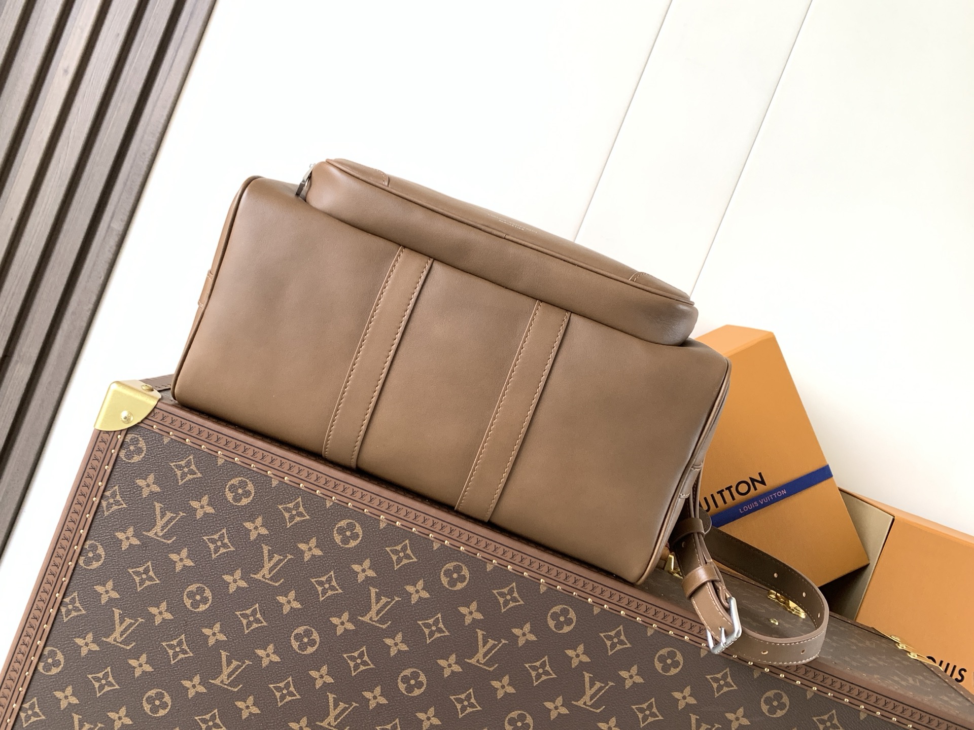 M28100棕色全皮M28100黑色全皮 顶级原单 变码芯片163C 本款 Keepall Cargo Bandouli