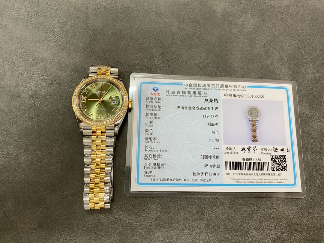 Modificado y personalizado, chapado en oro de 18 quilates, diamantes de morera modificados, movimiento Rolex Datejust 3…