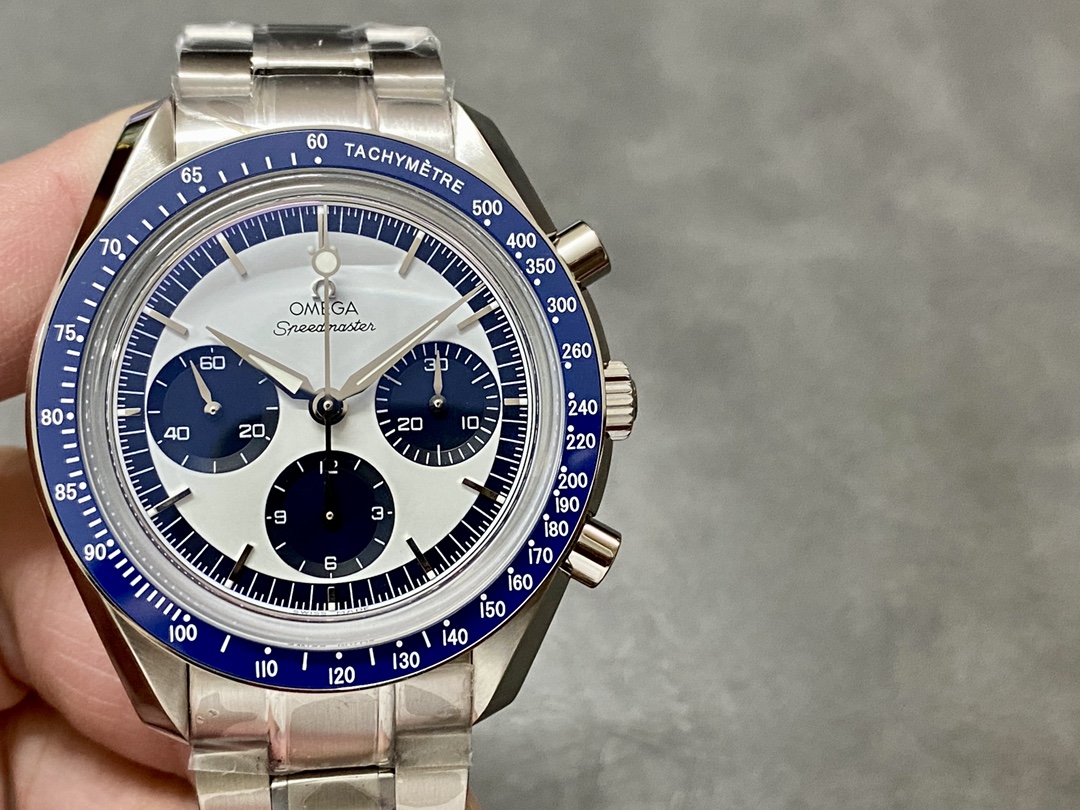 Reloj mecánico para hombre con cronógrafo de segundos en funcionamiento de la serie Omega Speedmaster, movimi…