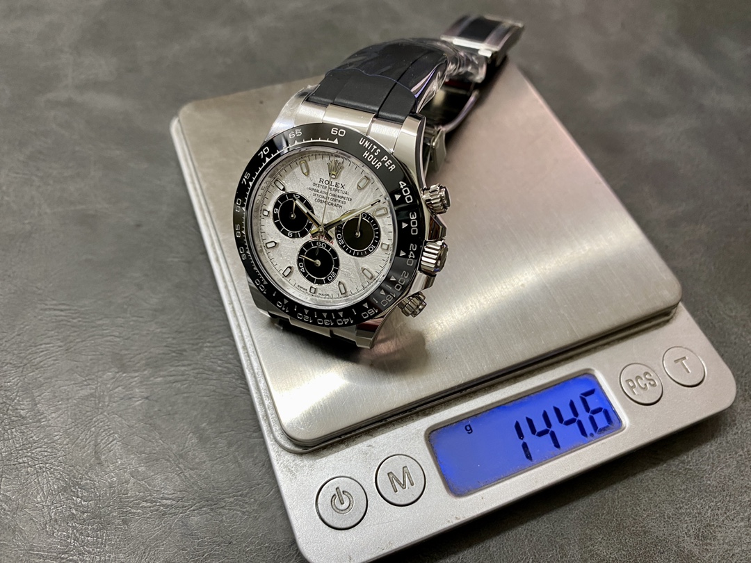 GOLD/G Factory Rolex Weight Meteorite Disc Daytona Grey Dial, pesa 140 gramos y está equipado con movimiento Dandong 41…