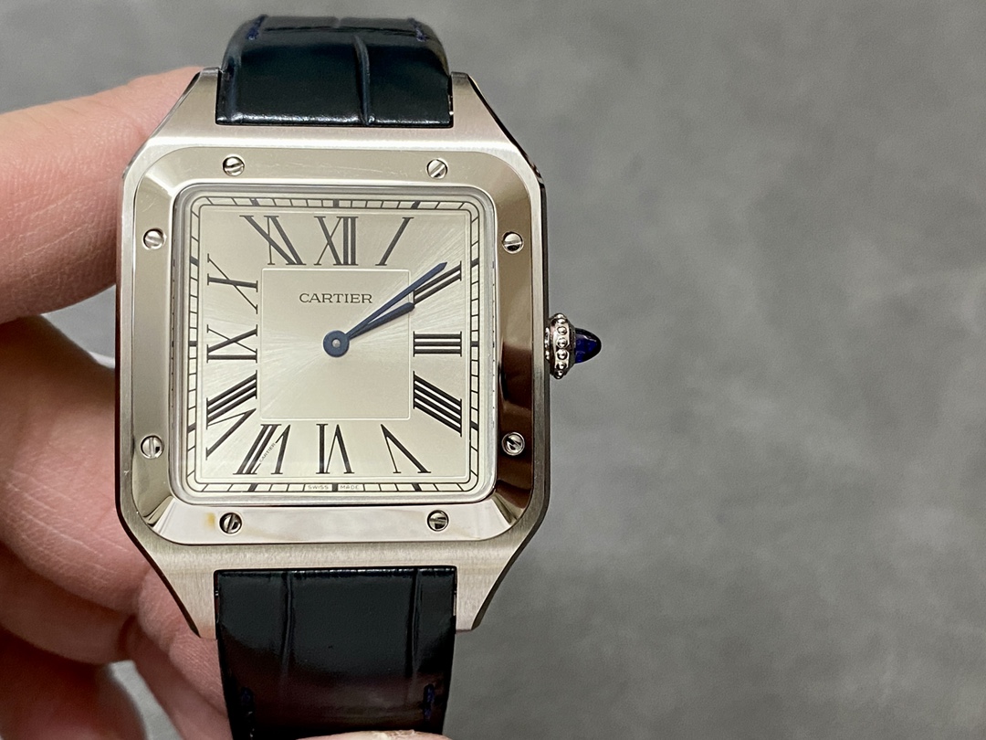 Cartier Watch Sell Online Luxury Designer
 Blue Polishing Calfskin Cowhide Frosted Steel Material Vintage Casual Quartz Movement Strap