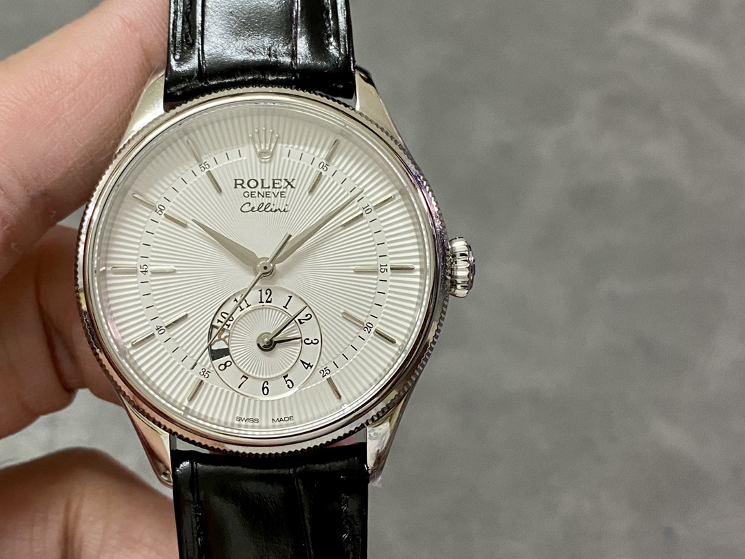 Rolex Cellini Watch Blue Cowhide Mechanical Movement