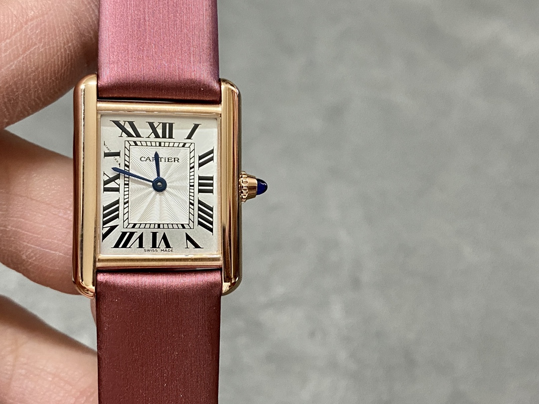 Cartier Watch Blue Red Quartz Movement