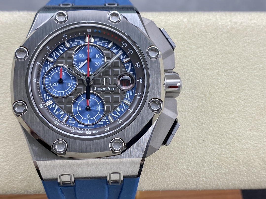 Audemars Piguet Royal Oak Offshore Orologio da Polso Nero Blu Grigio Platino Rosso Rose Oro rosa Bianco Lucidatura Frosted Gomma Pantaloni da tuta Cinturino in gomma