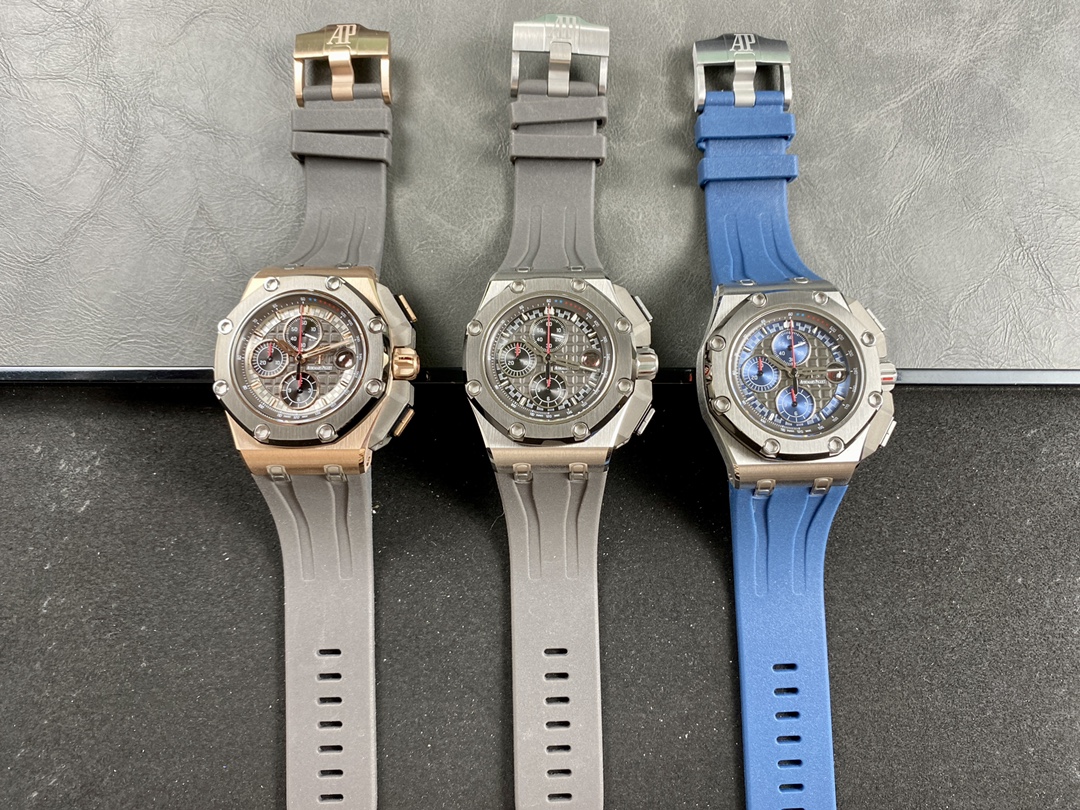 Audemars Piguet Royal Oak Offshore Orologio da Polso Nero Blu Grigio Platino Rosso Rose Oro rosa Bianco Lucidatura Frosted Gomma Pantaloni da tuta Cinturino in gomma